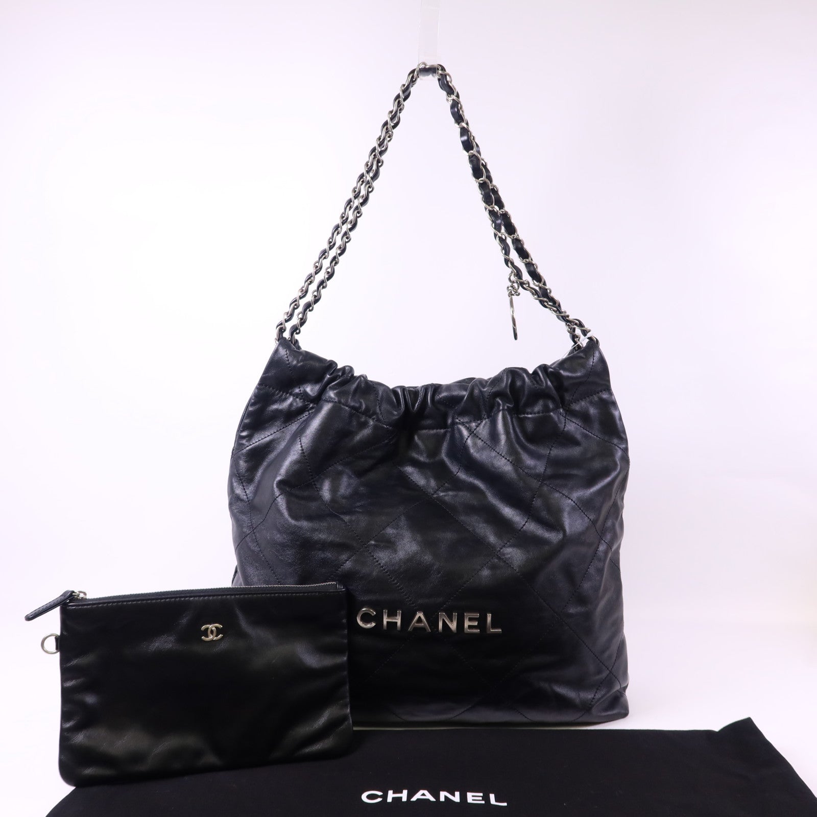CHANEL 牛皮皮革Chanel 22 Small金扣鏈帶肩背袋