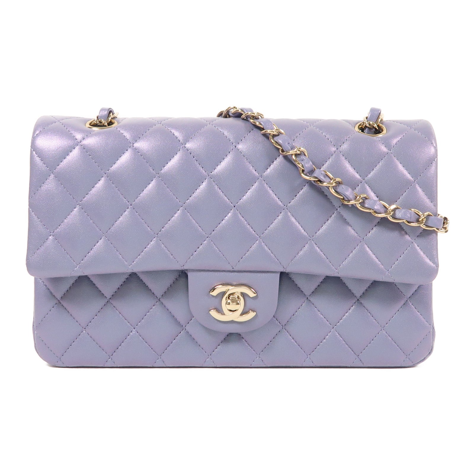 CHANEL 羊皮皮革Classic 25金扣鏈帶肩背袋