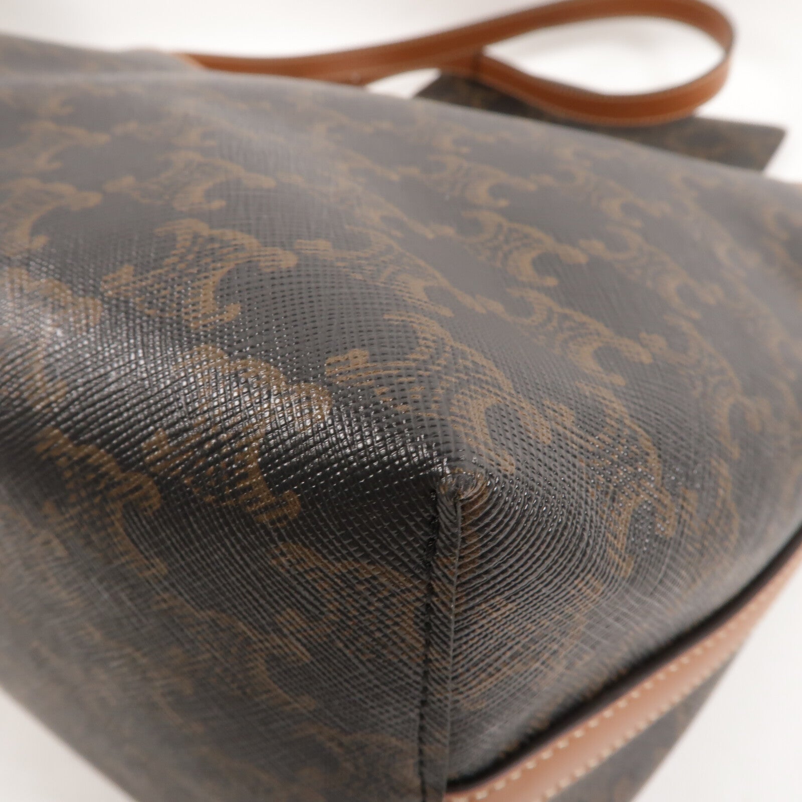 CELINE 塗層帆布/牛皮皮革Soft Shopper肩背袋