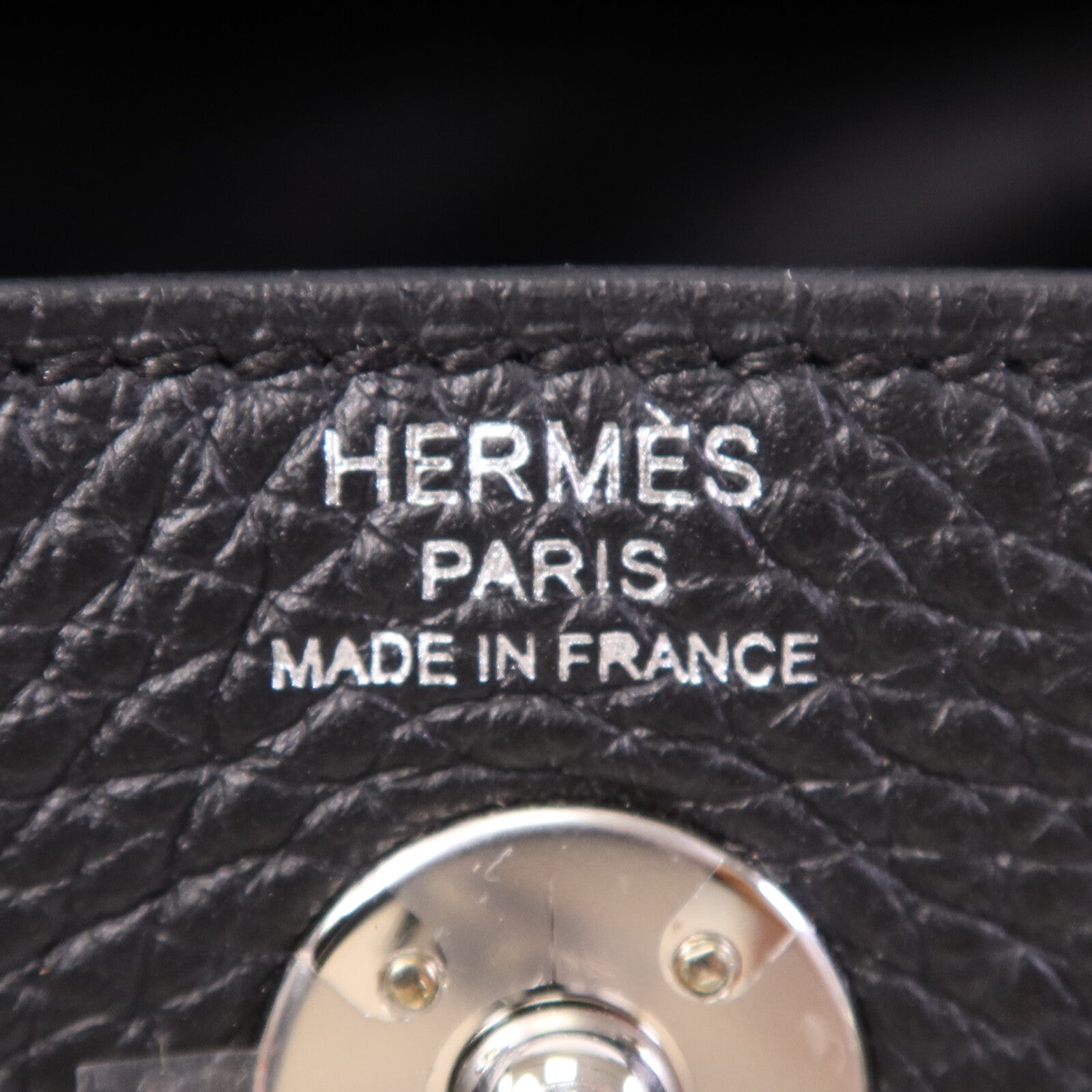 HERMES Clemence皮革Mini Lindy金扣手挽肩背兩用袋Noir