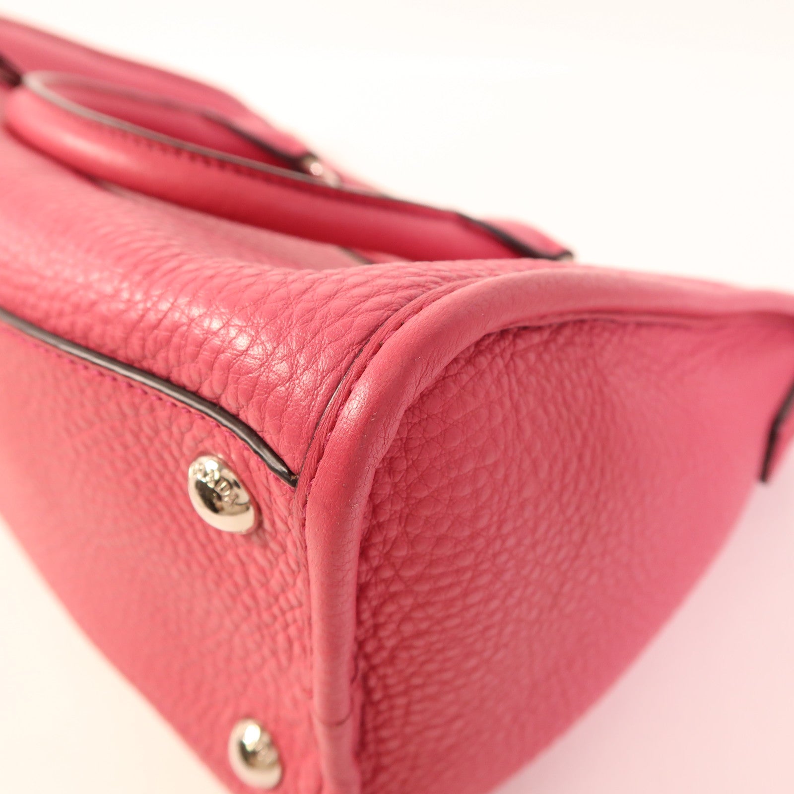 PRADA 牛皮皮革2way Shoulder銀扣手挽肩背兩用袋