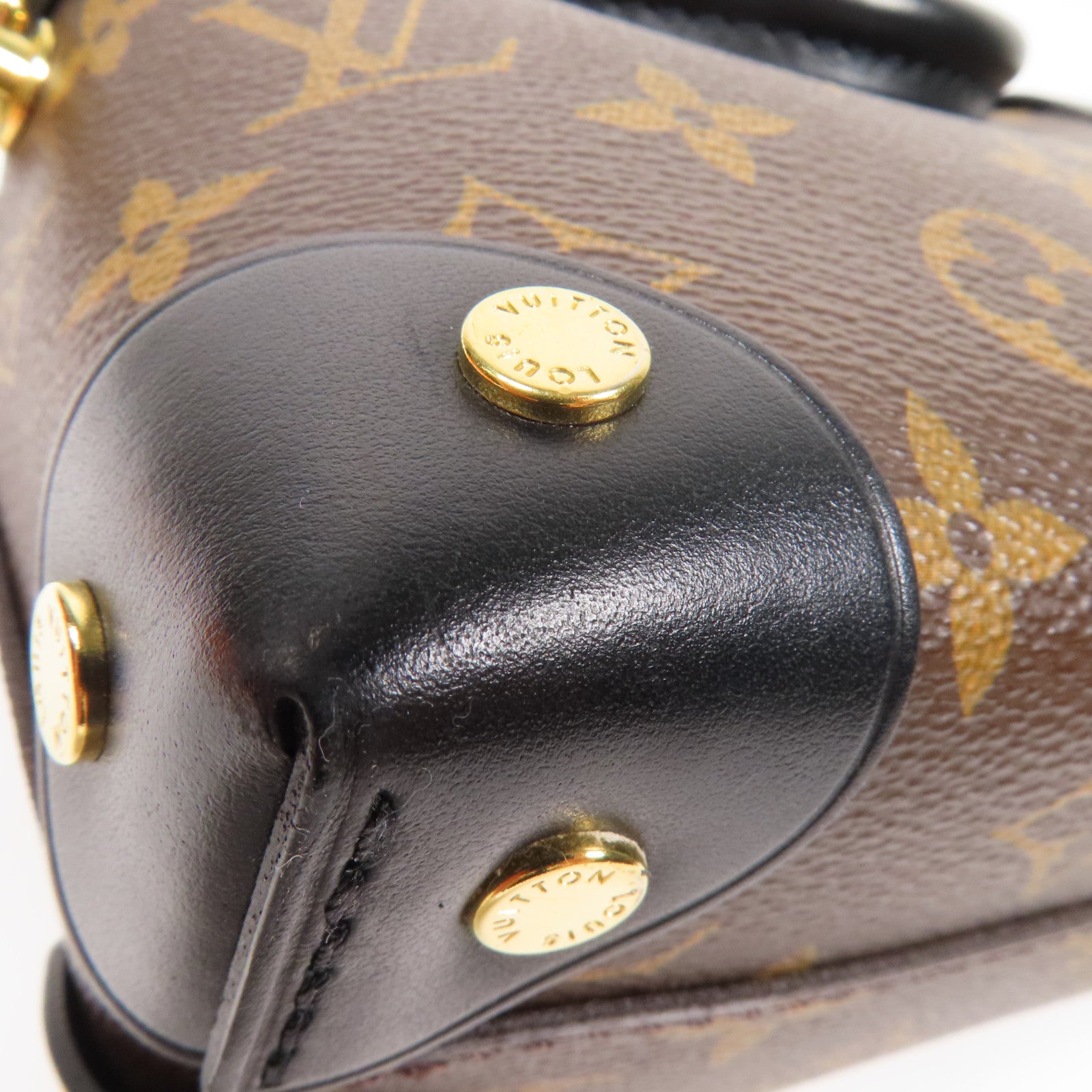 LOUIS VUITTON Monogram Petite Malle Souple金扣手挽肩背兩用袋棕色