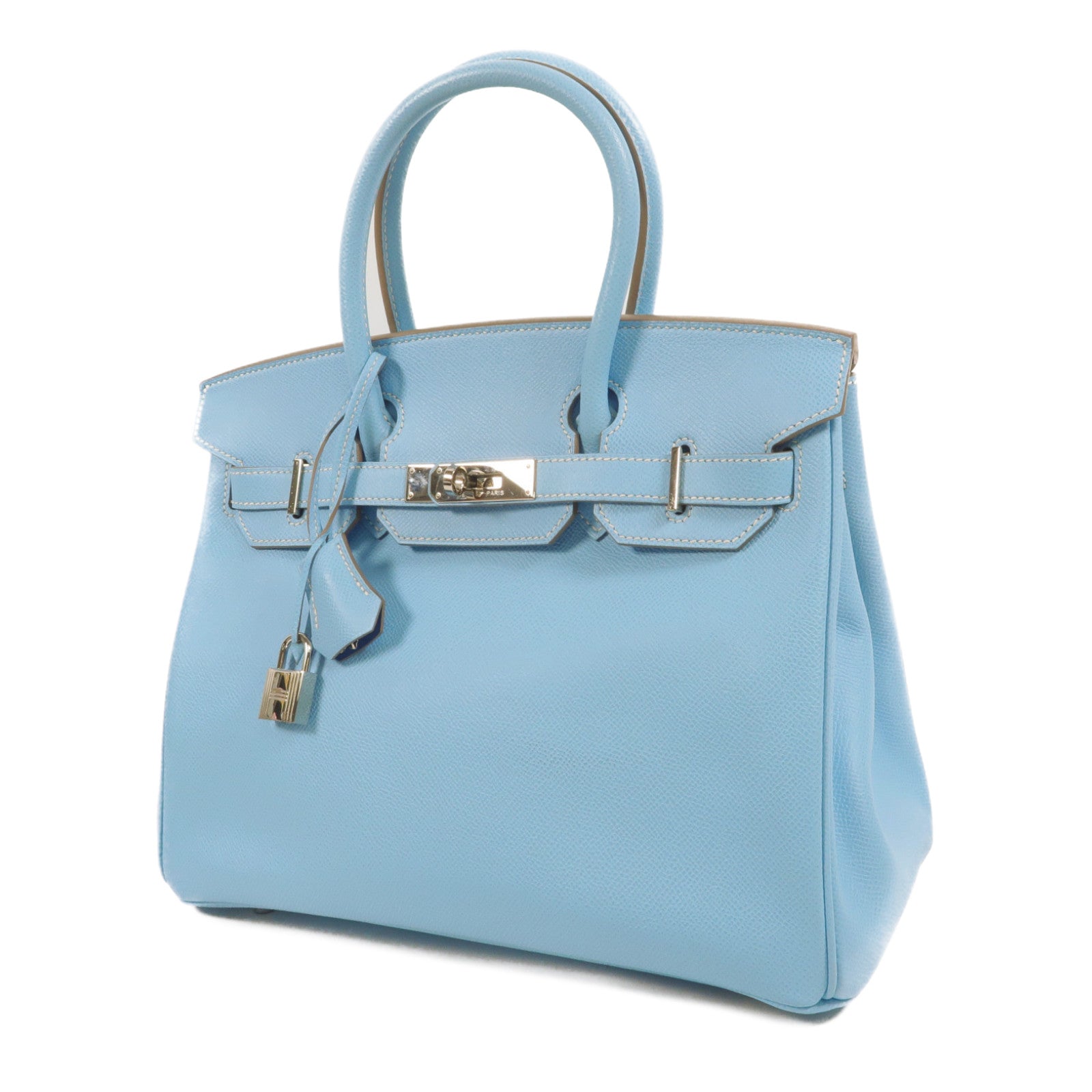 HERMES Epsom皮革Birkin 30 Candy手挽袋Blue Celeste/Mykonos
