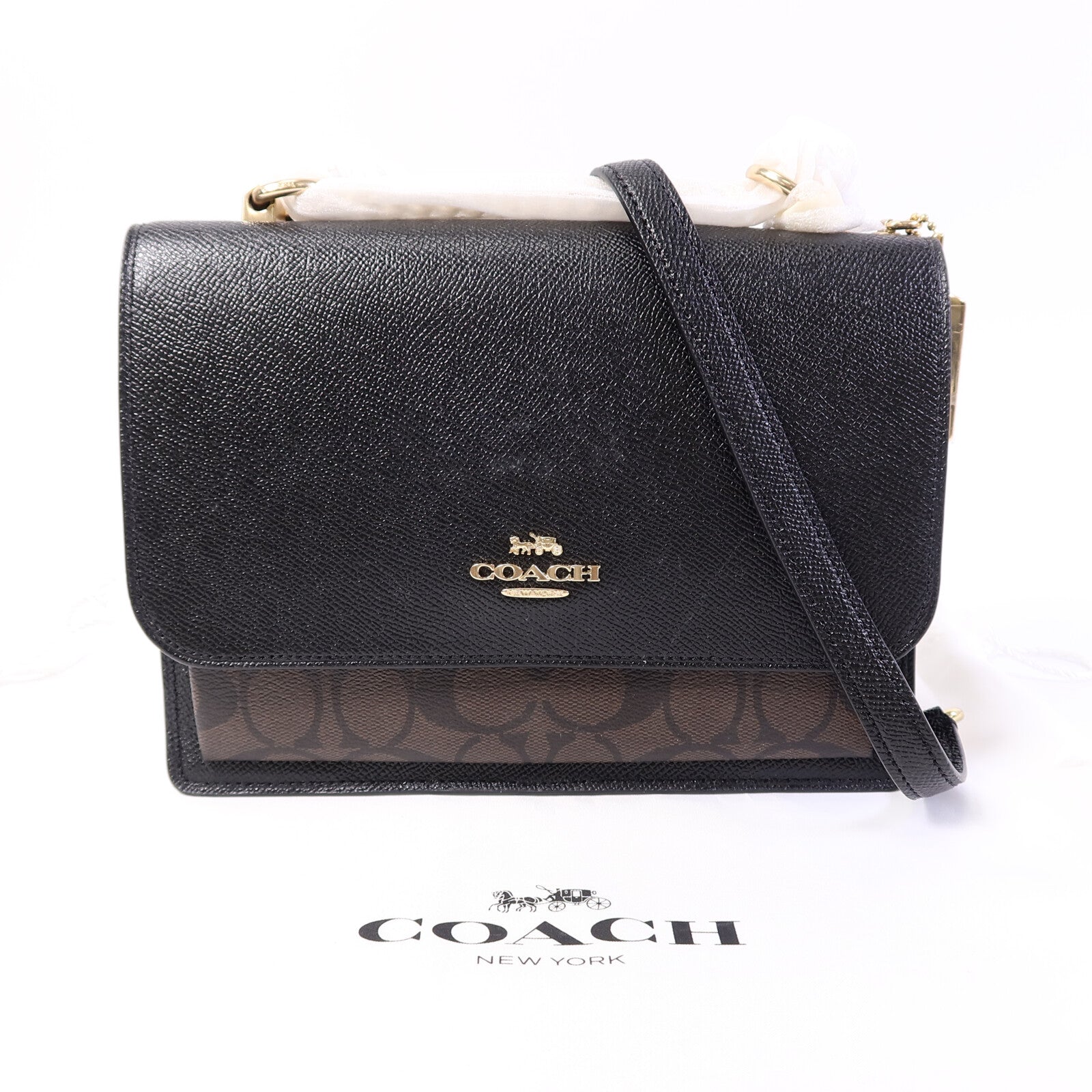 COACH 牛皮皮革Chain Shoulder Bag鏈帶肩背袋