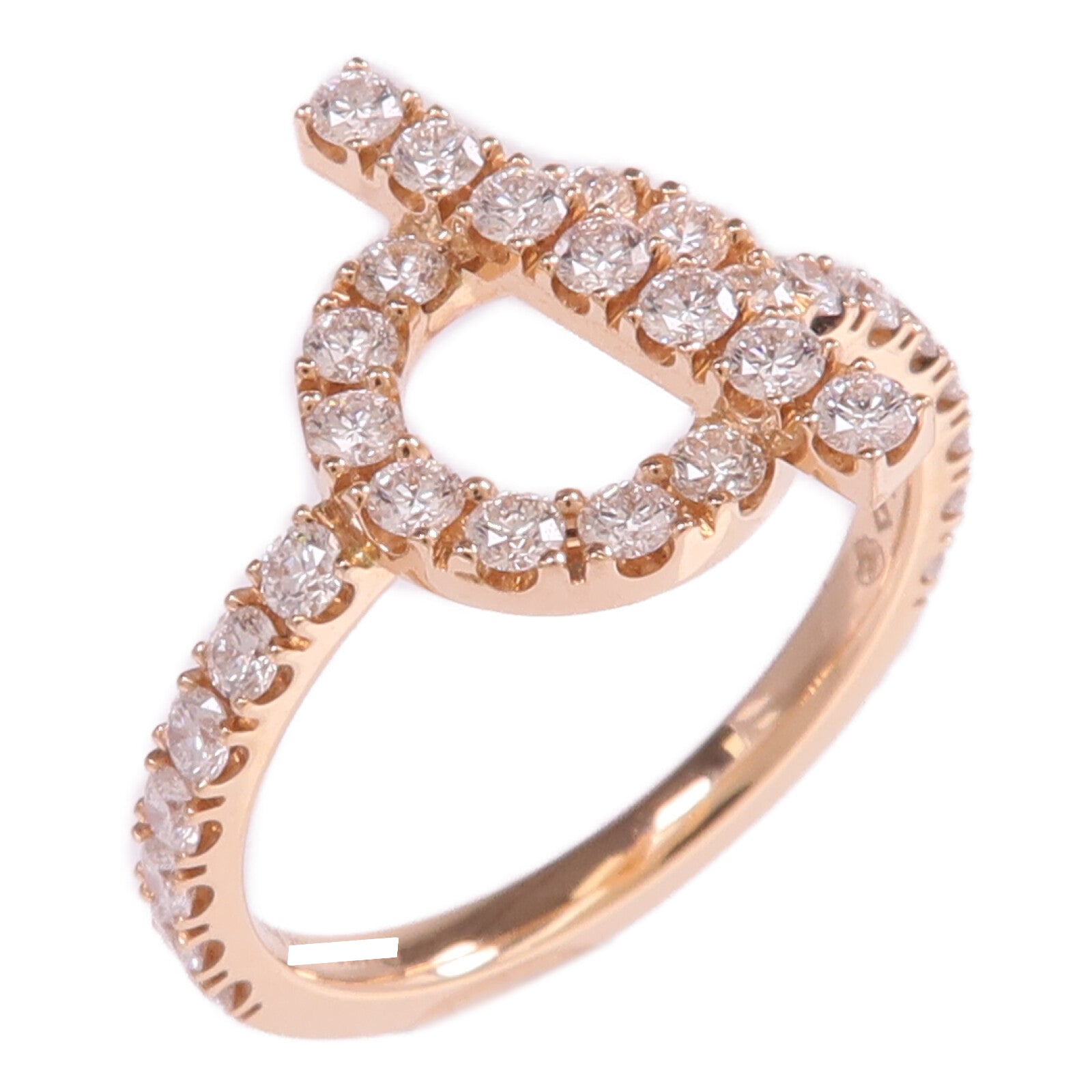 HERMES 18K玫瑰金Finesse Ring鑽石戒指Hermes#55/US#7.25