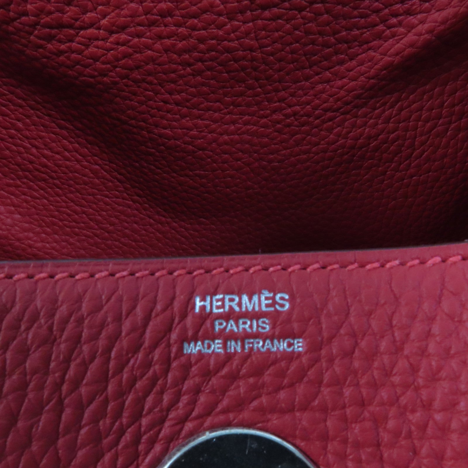 HERMES Togo皮革Lindy 26手挽肩背兩用袋Rouge Casaque