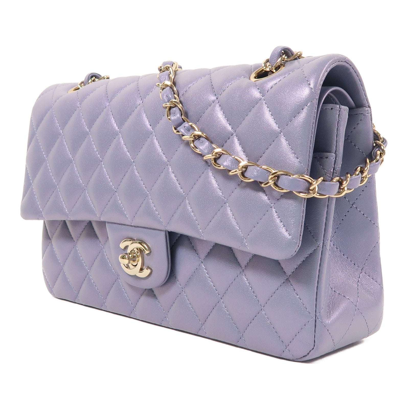 CHANEL 羊皮皮革Classic 25金扣鏈帶肩背袋