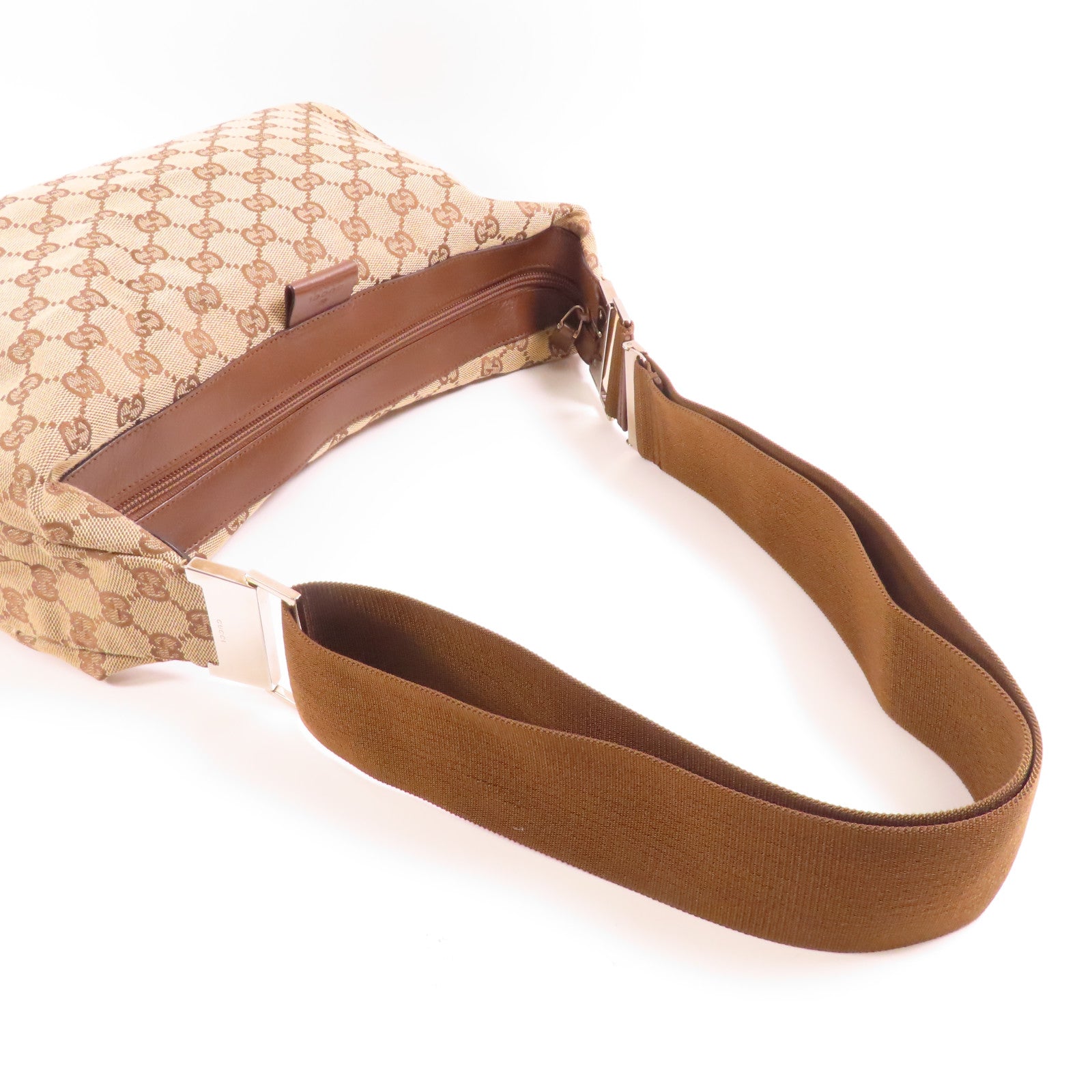 GUCCI GG GHW Shoulder Bag Canvas 35097 Brown