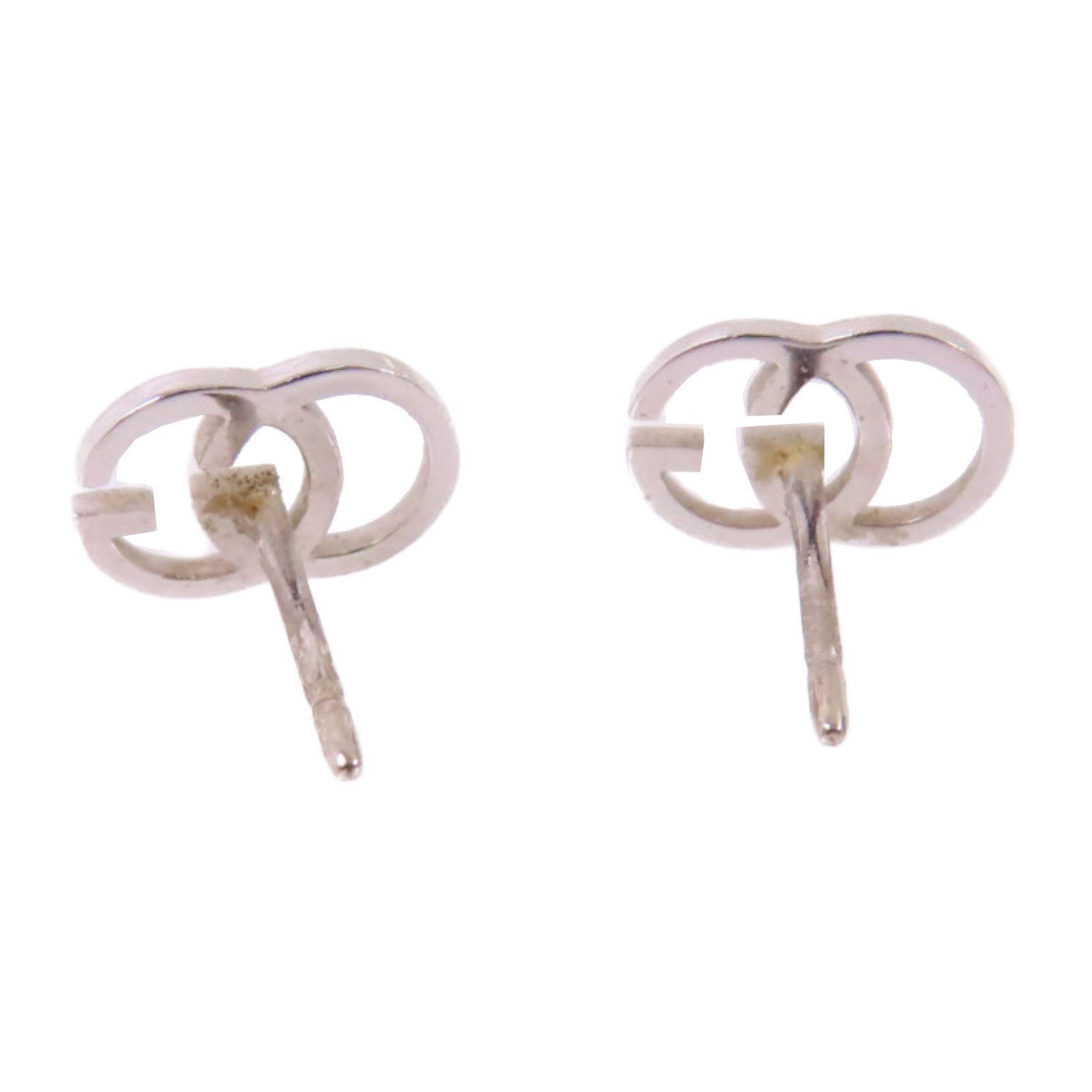 GUCCI 18K白金GG Earrings銀扣耳環