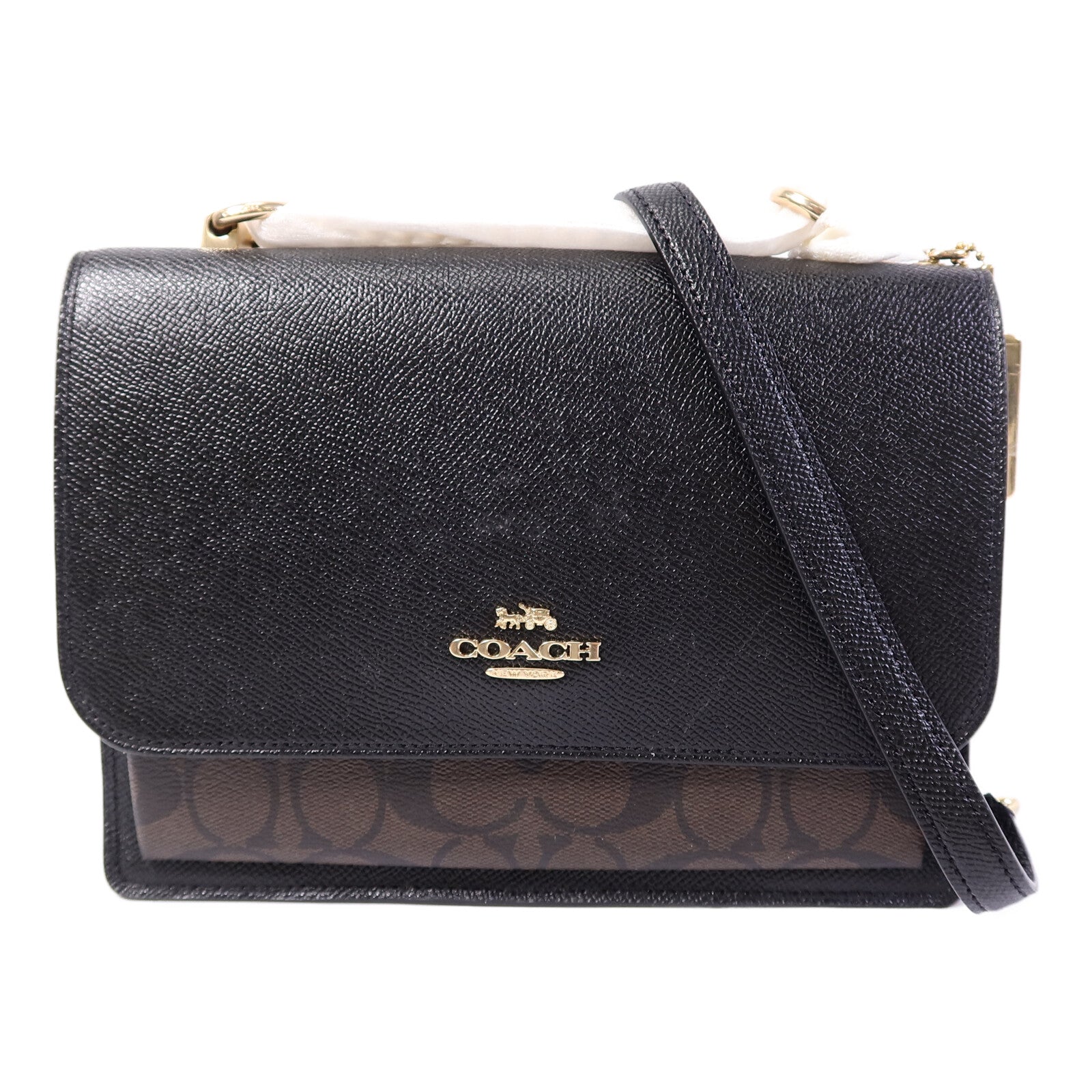 COACH 牛皮皮革Chain Shoulder Bag鏈帶肩背袋