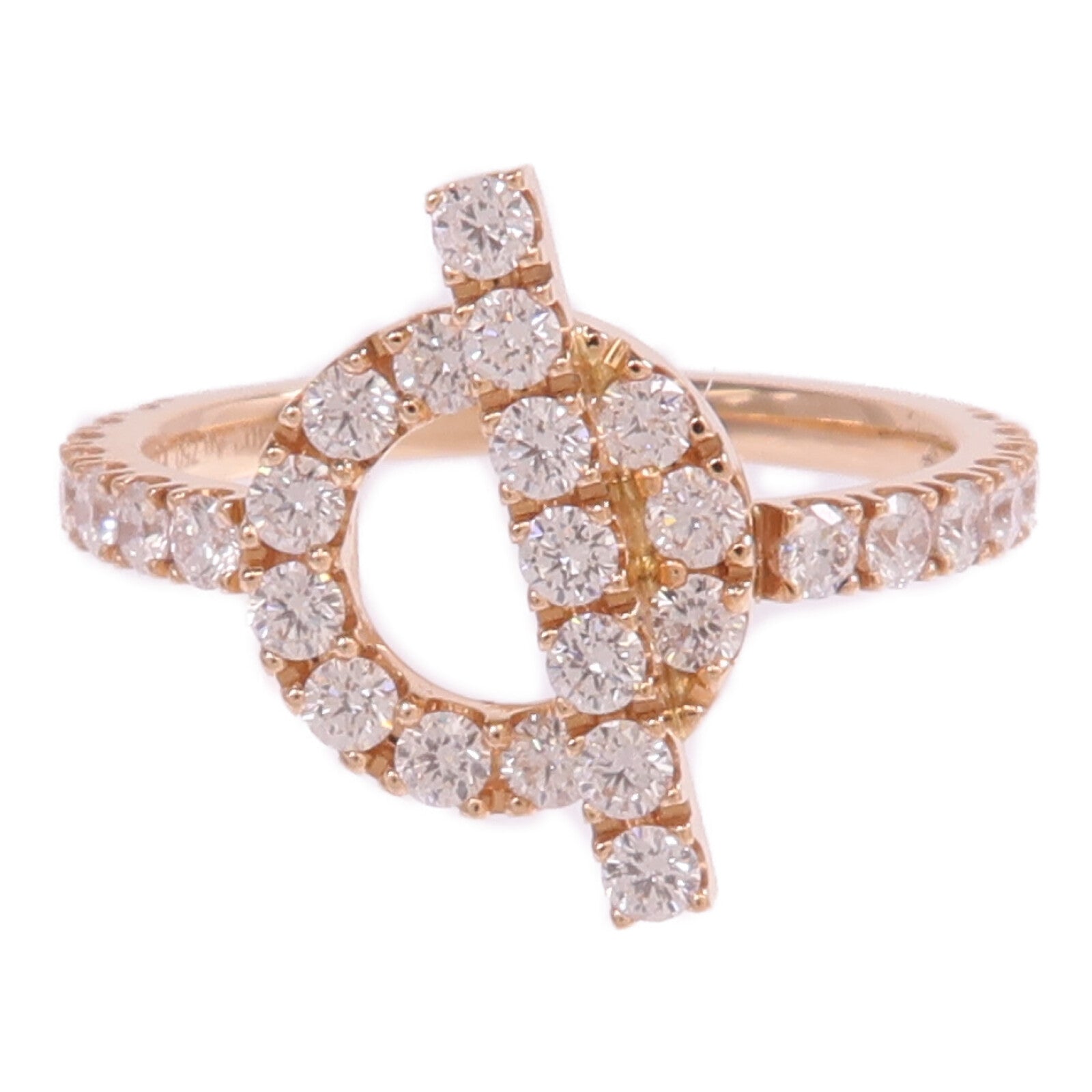 HERMES 18K玫瑰金Finesse Ring鑽石戒指Hermes#55/US#7.25
