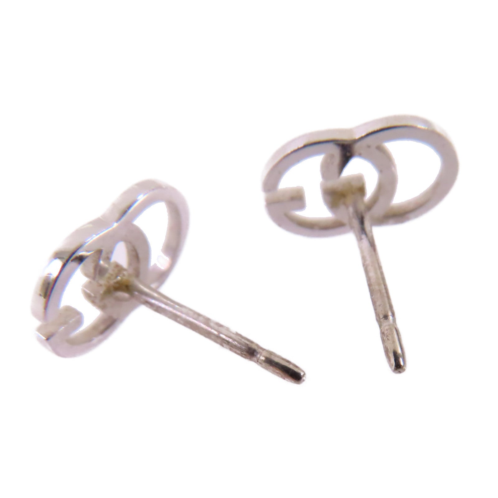 GUCCI 18K白金GG Earrings銀扣耳環