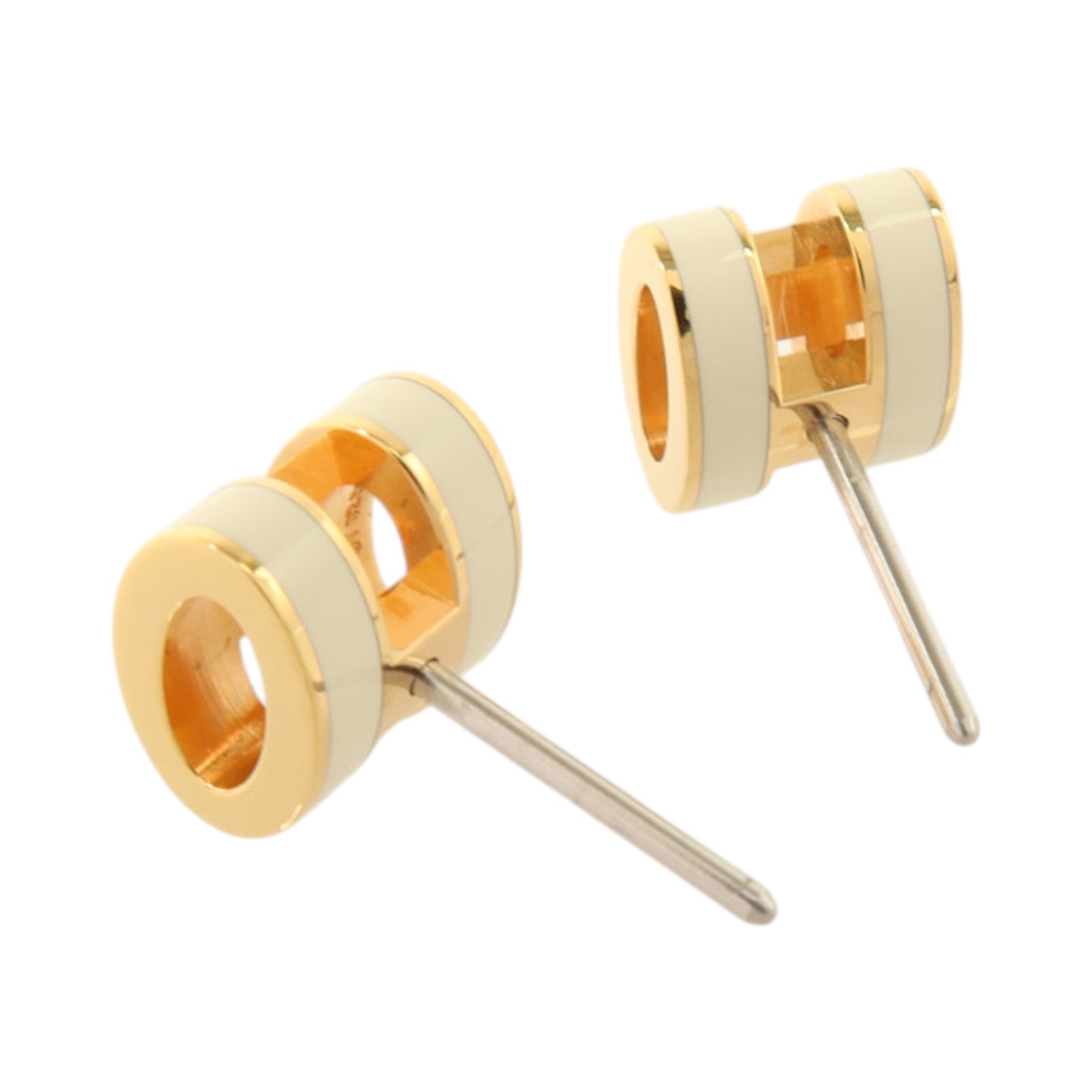 HERMES 琺瑯/金屬Mini Pop H Earrings金扣耳環