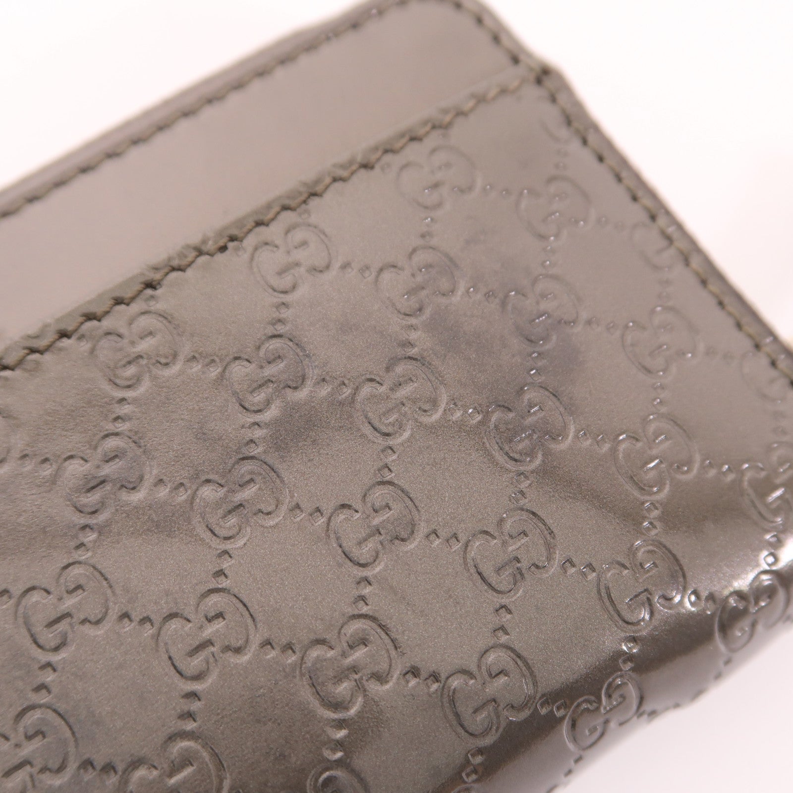 GUCCI 漆皮皮革Coin Case銀扣零錢包