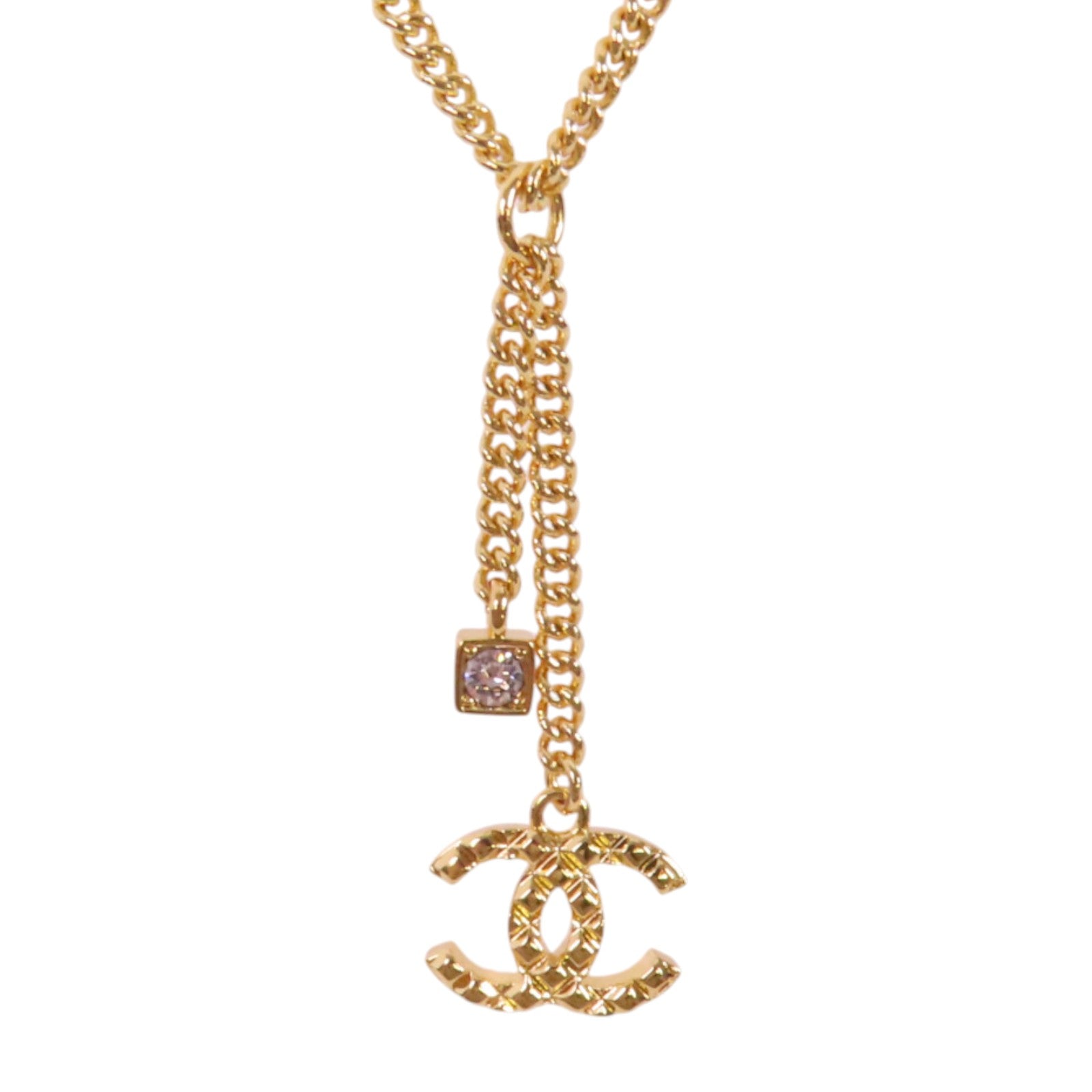CHANEL 金屬/水鑽Necklace金扣項鏈