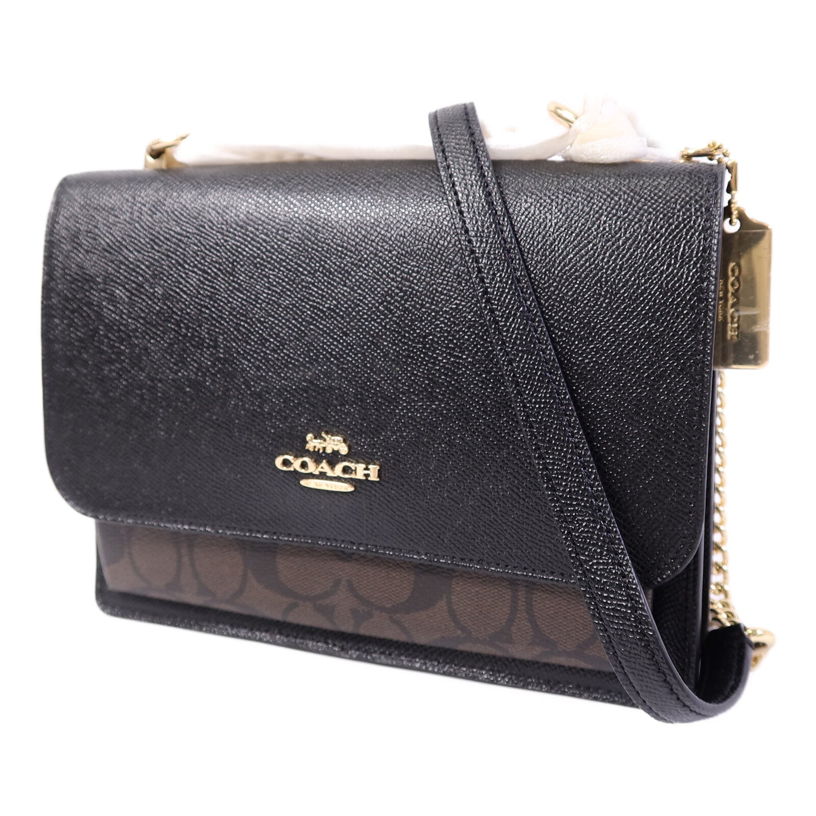 COACH 牛皮皮革Chain Shoulder Bag鏈帶肩背袋