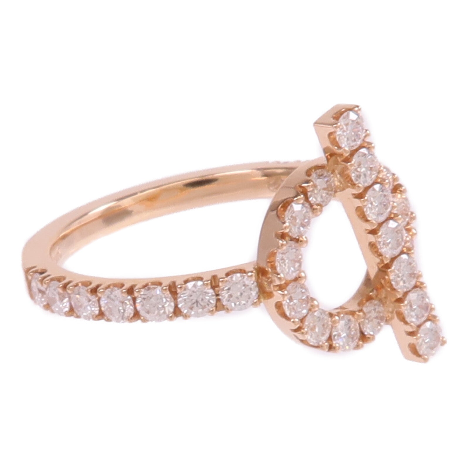HERMES 18K玫瑰金Finesse Ring鑽石戒指Hermes#55/US#7.25