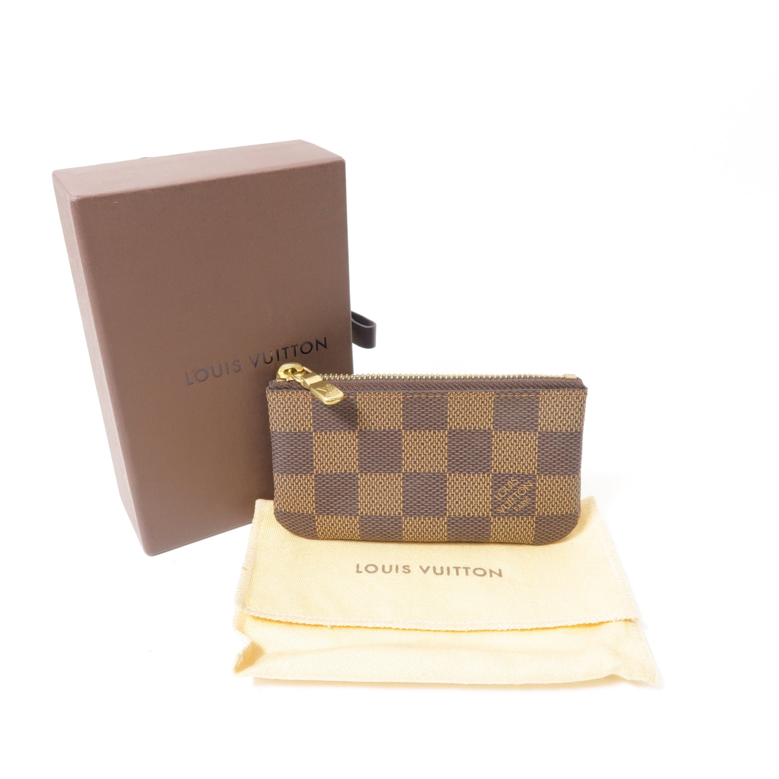 LOUIS VUITTON Damier Key & Coin Pouch金扣鑰匙零錢包啡色