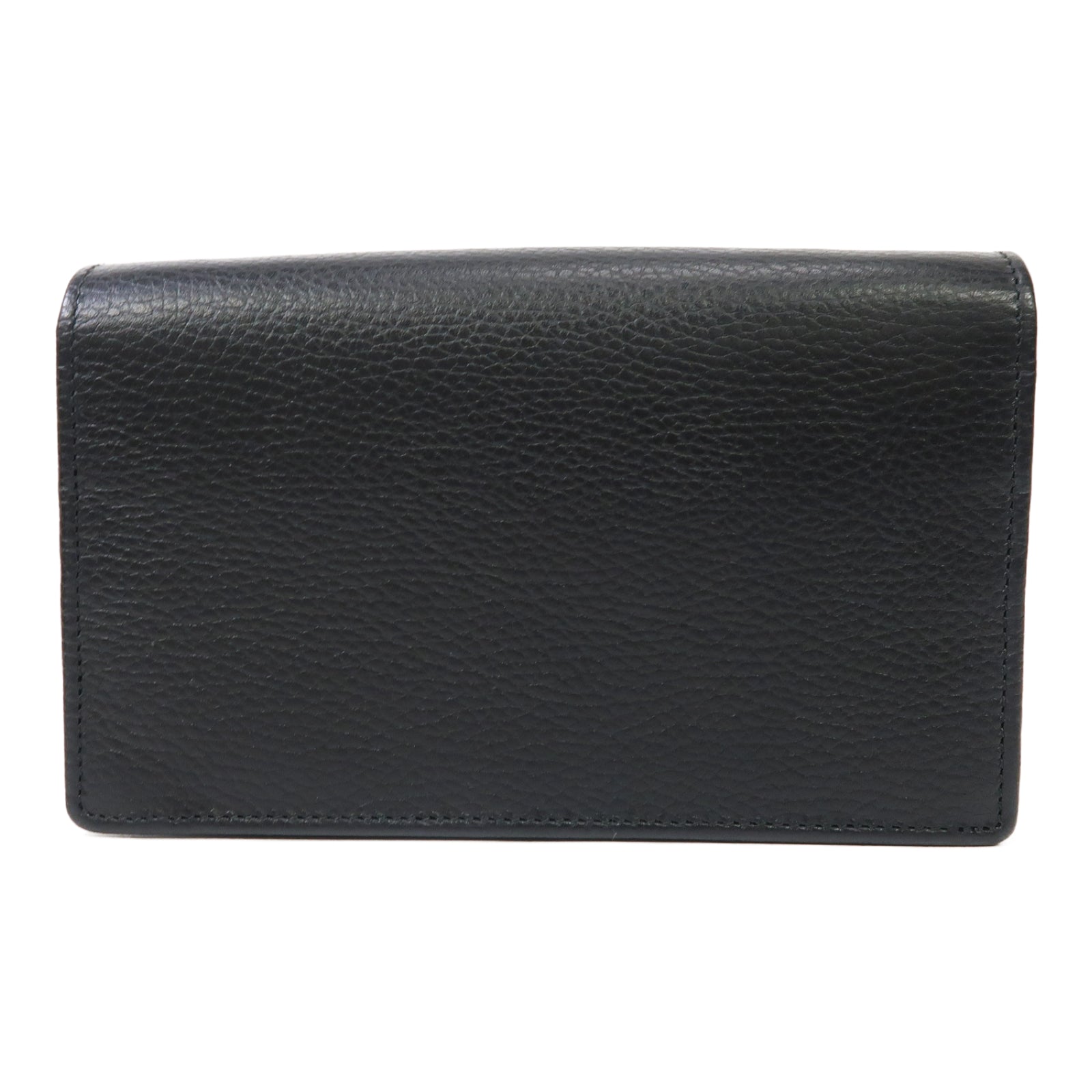 GUCCI 牛皮皮革GG Marmont Mini銀扣鏈帶肩背袋黑色