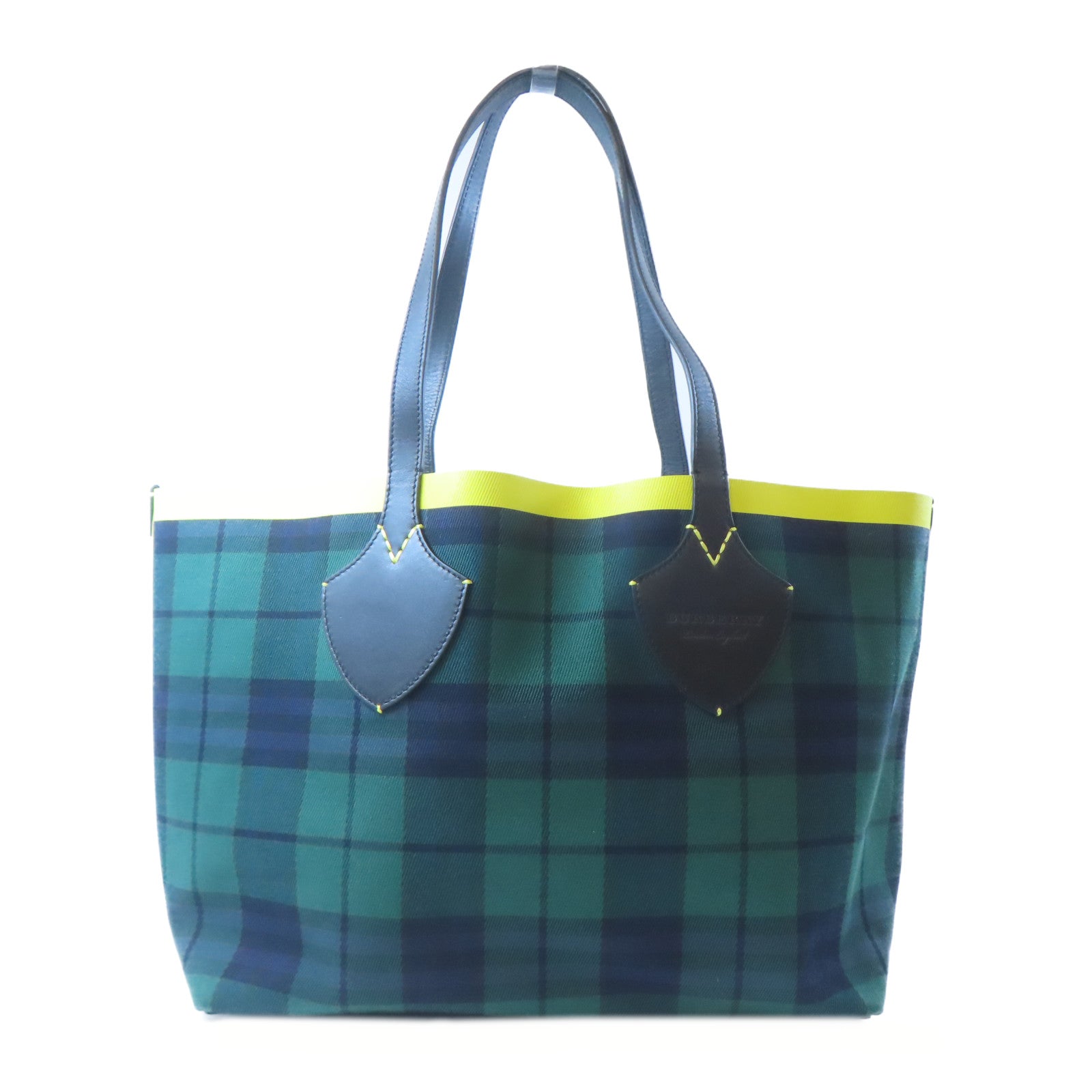 BURBERRY 帆布Tote Bag肩背袋綠色/黃色