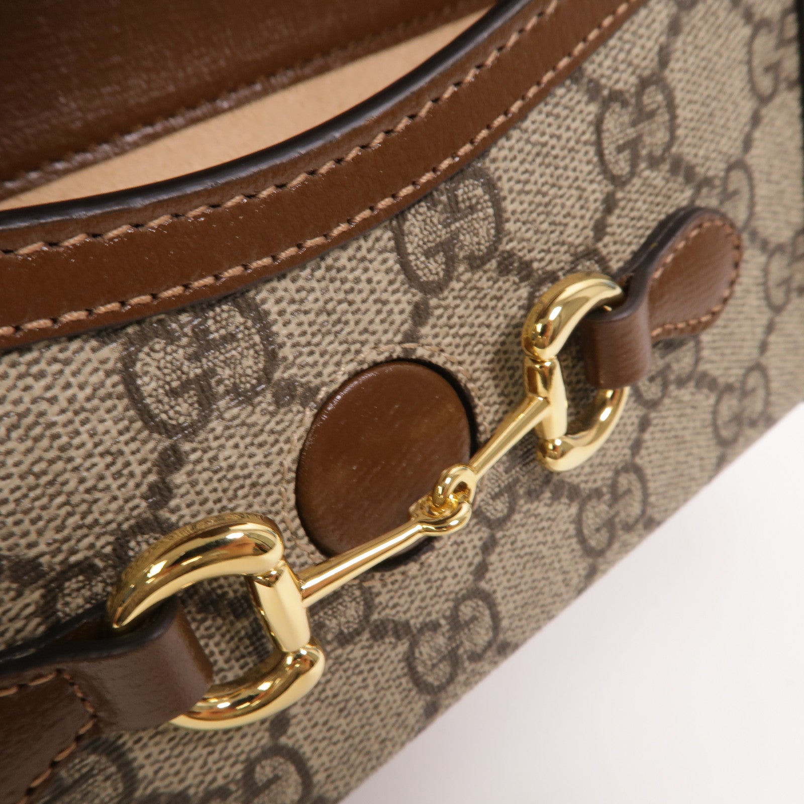 GUCCI 塗層帆布Horsebit 1955 Mini Bag肩背袋