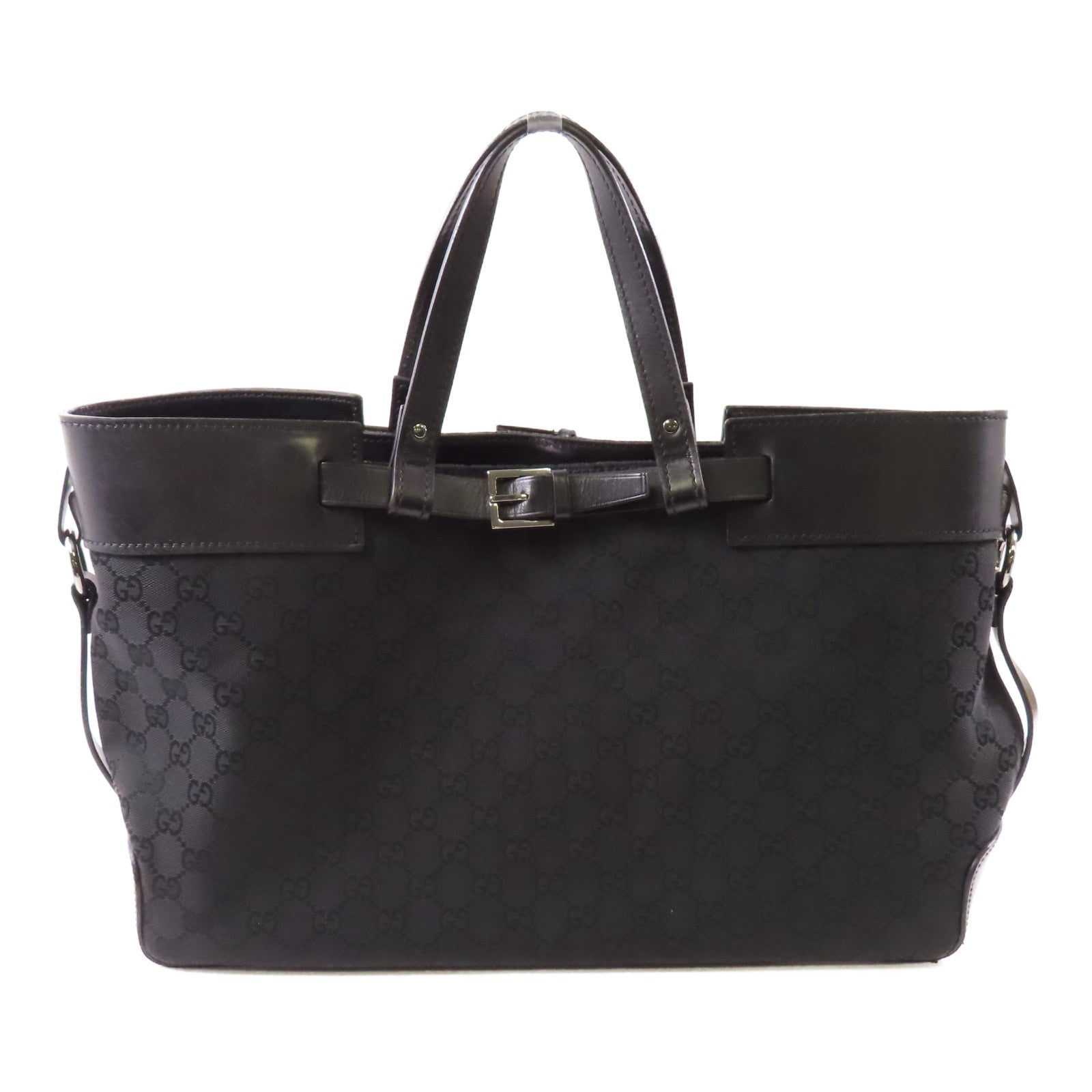 GUCCI 帆布Hand Bag銀扣手挽袋