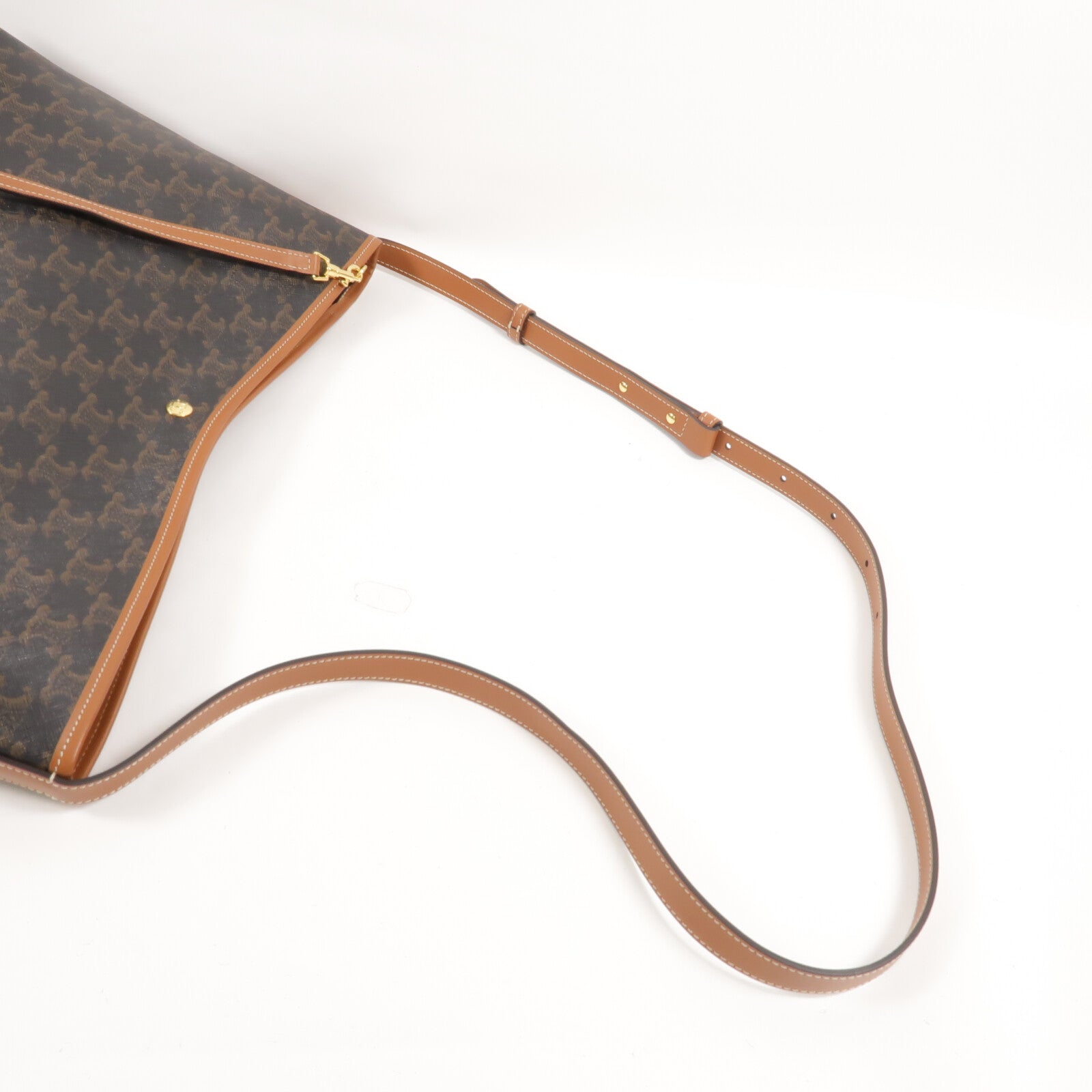 CELINE 塗層帆布/牛皮皮革Soft Shopper肩背袋