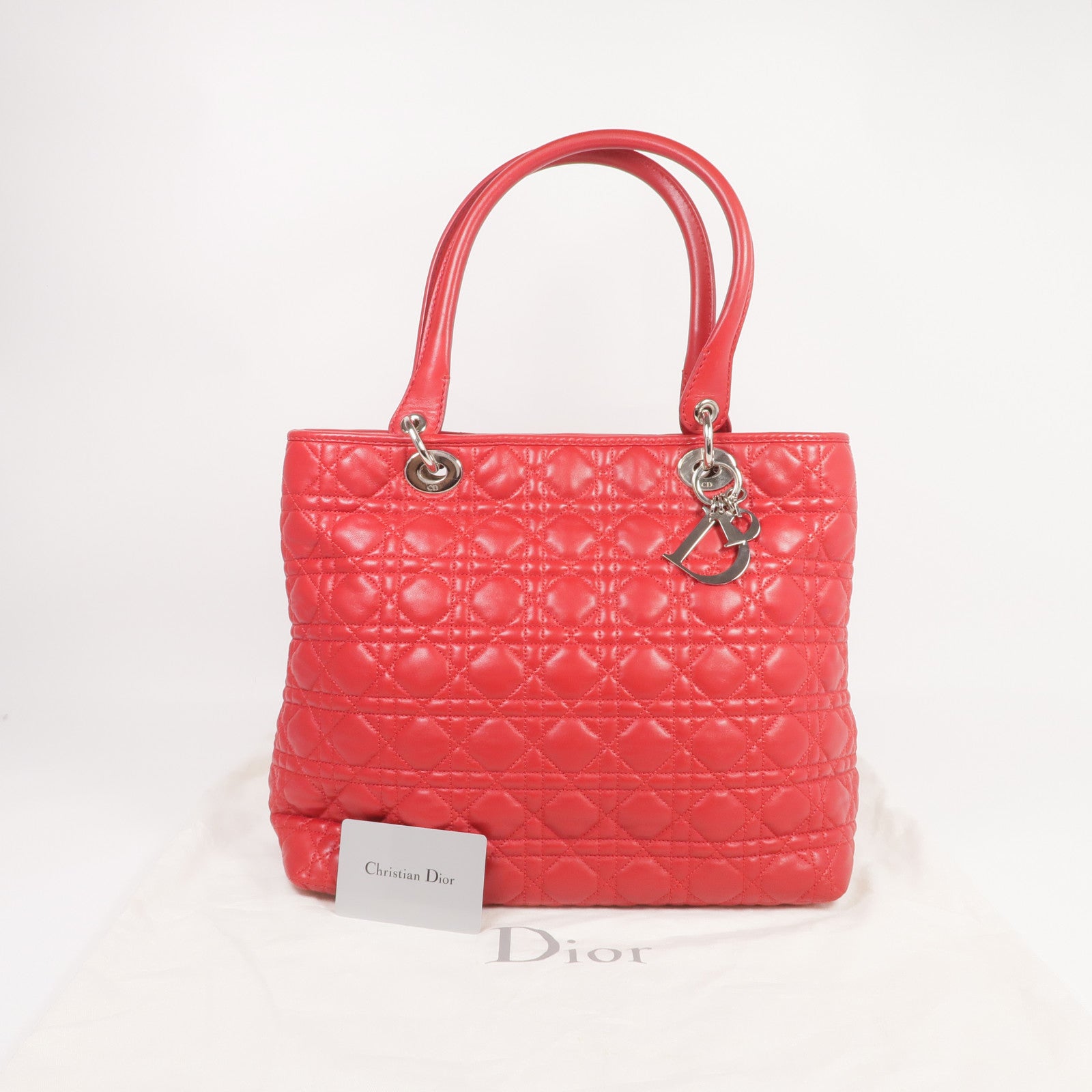 Dior 皮革Shoulder Bag/Handbag銀扣肩背袋/手挽袋