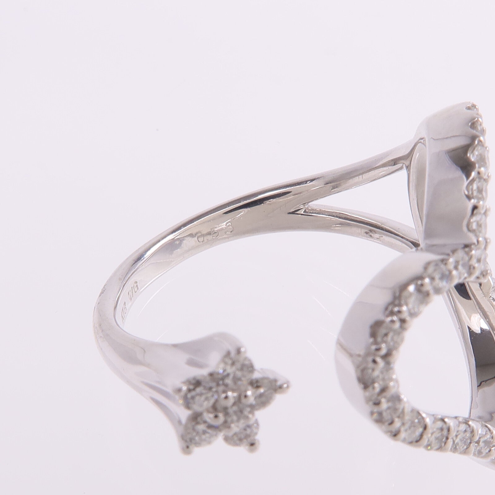 Ponte Vecchio 18K白金Heart x Star Diamond Ring鑽石戒指US#7.25