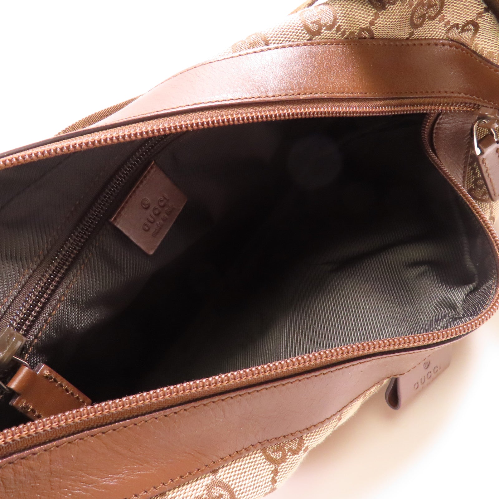 GUCCI GG GHW Shoulder Bag Canvas 35097 Brown