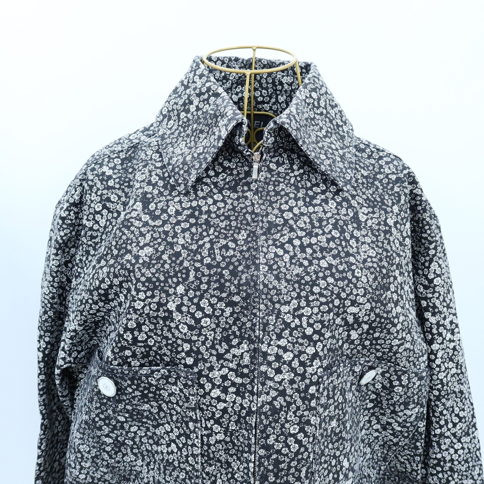 CHANEL Cotton Camellia Coco Button Blouson Jacket外套