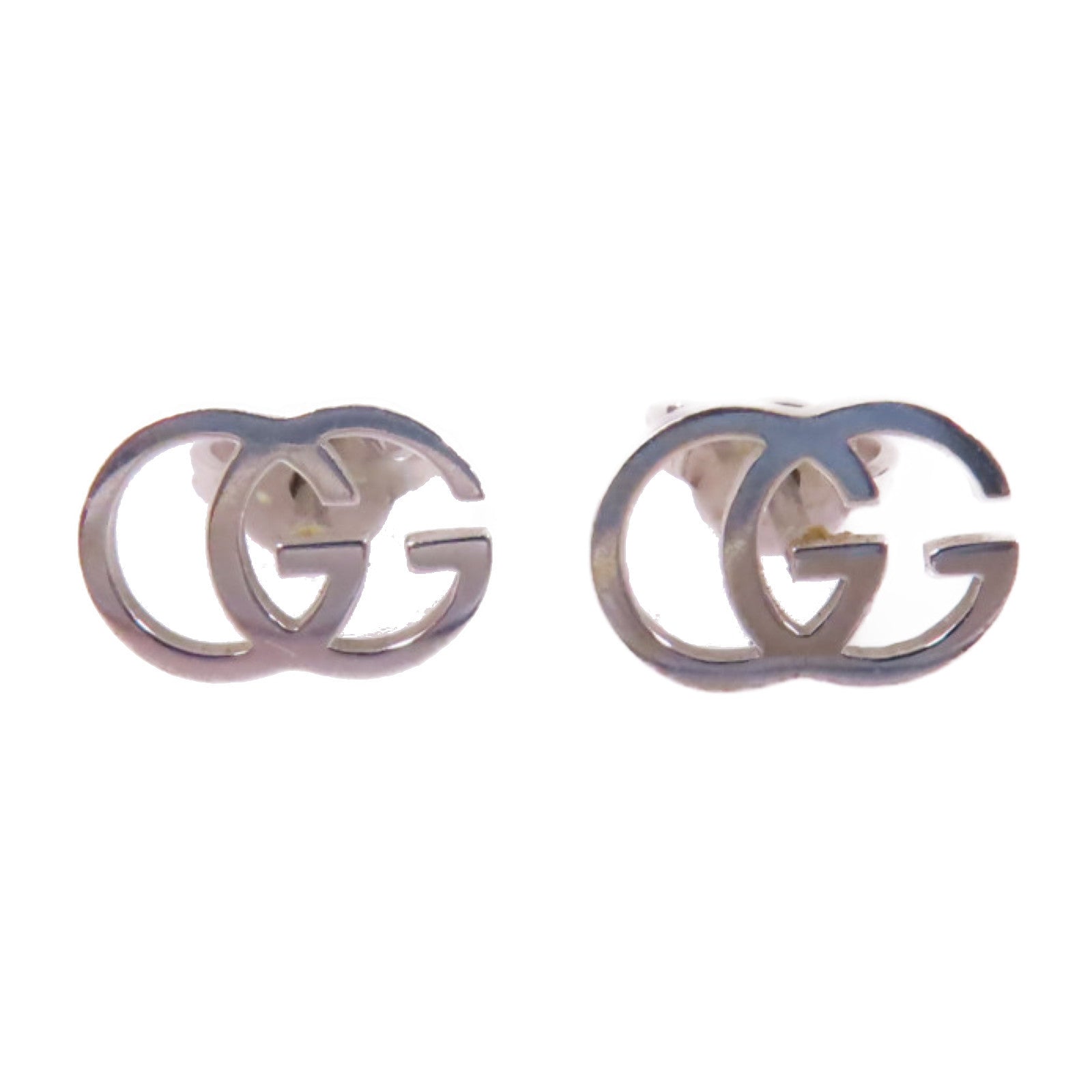 GUCCI 18K白金GG Earrings銀扣耳環