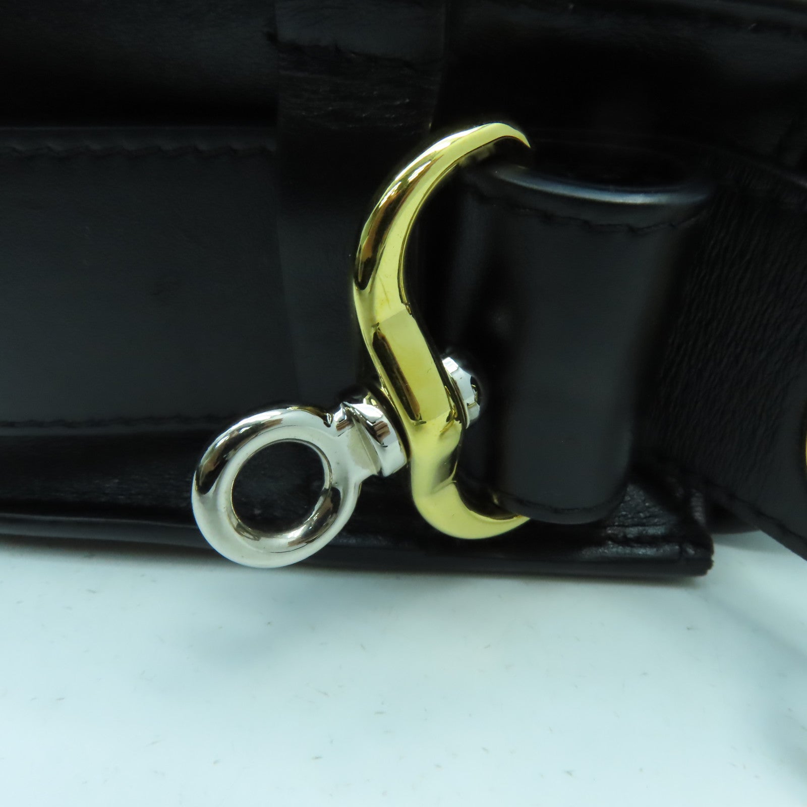 Chloe 牛皮皮革Tess金扣手挽肩背兩用袋黑色