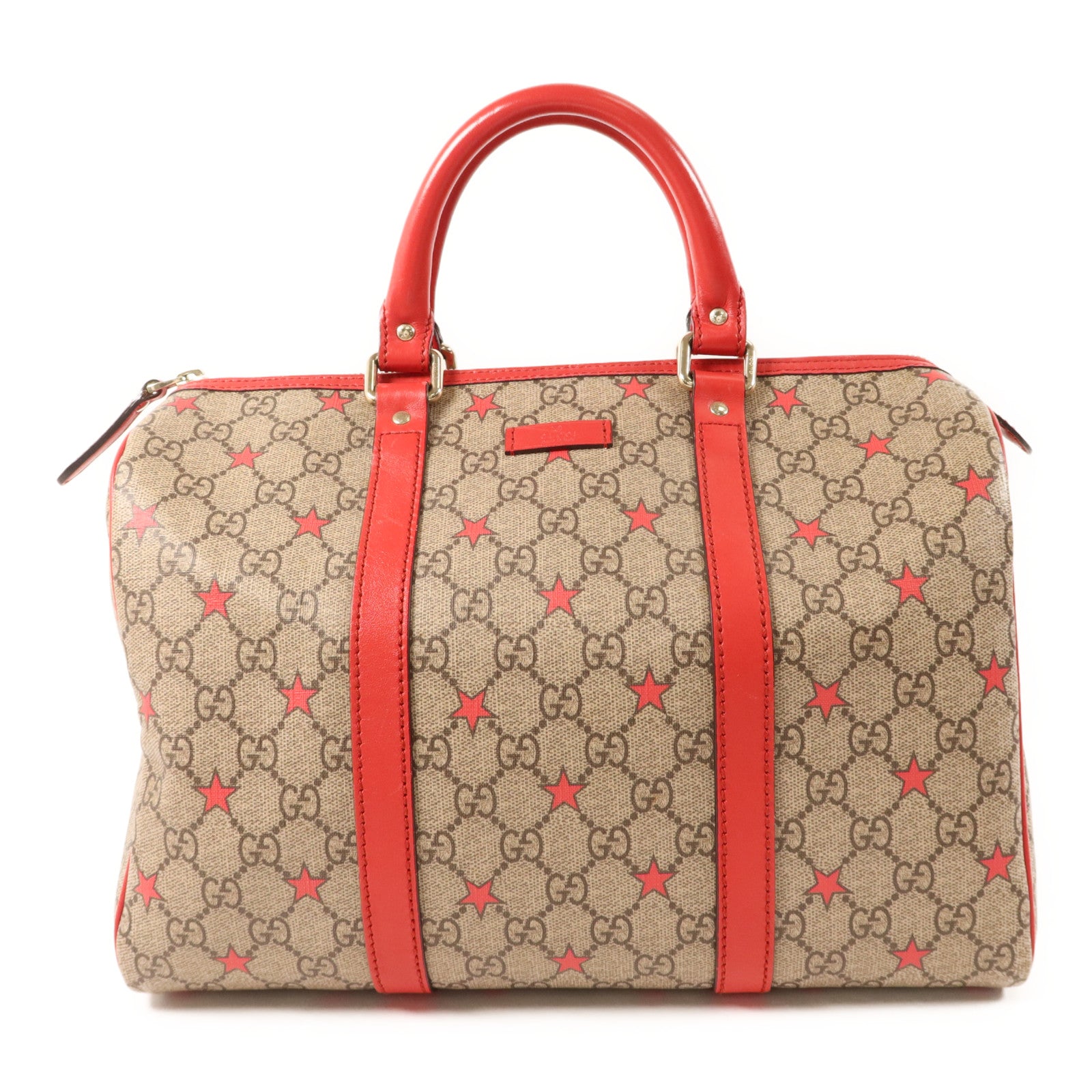 GUCCI 塗層帆布Boston Bag金扣手挽袋