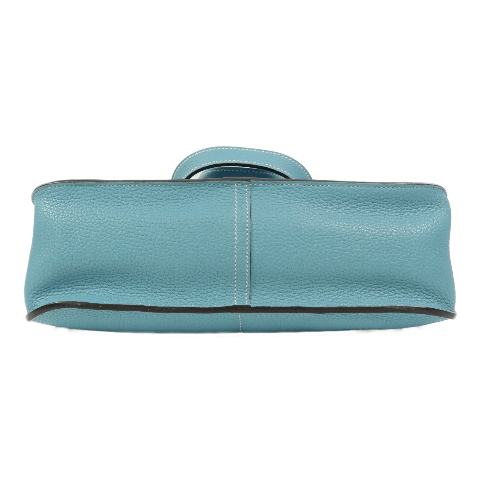 HERMES Clemence皮革Halzan 31手挽肩背兩用袋Blue Atoll
