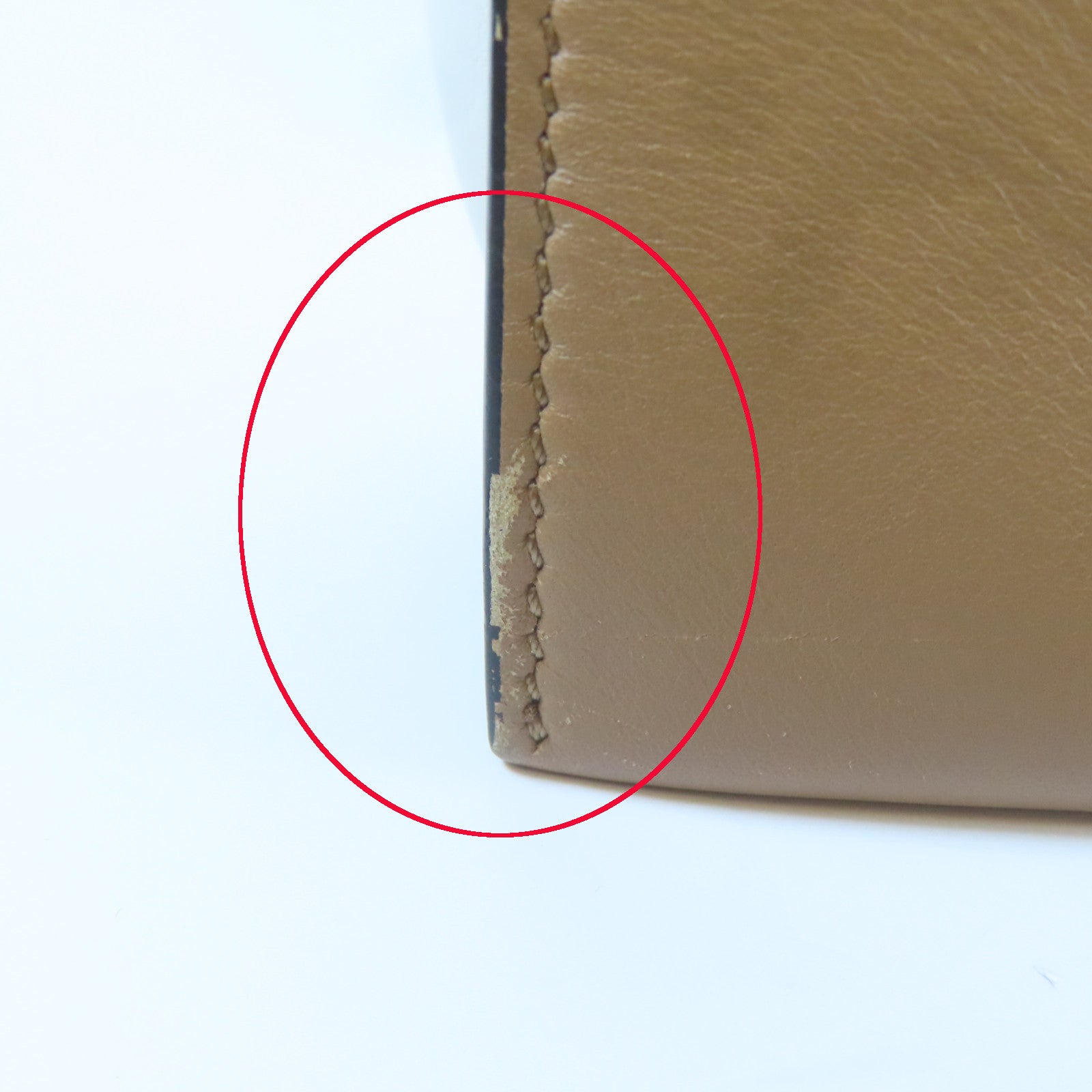 CELINE 牛皮皮革Frame Bag金扣肩背袋啡色/白色