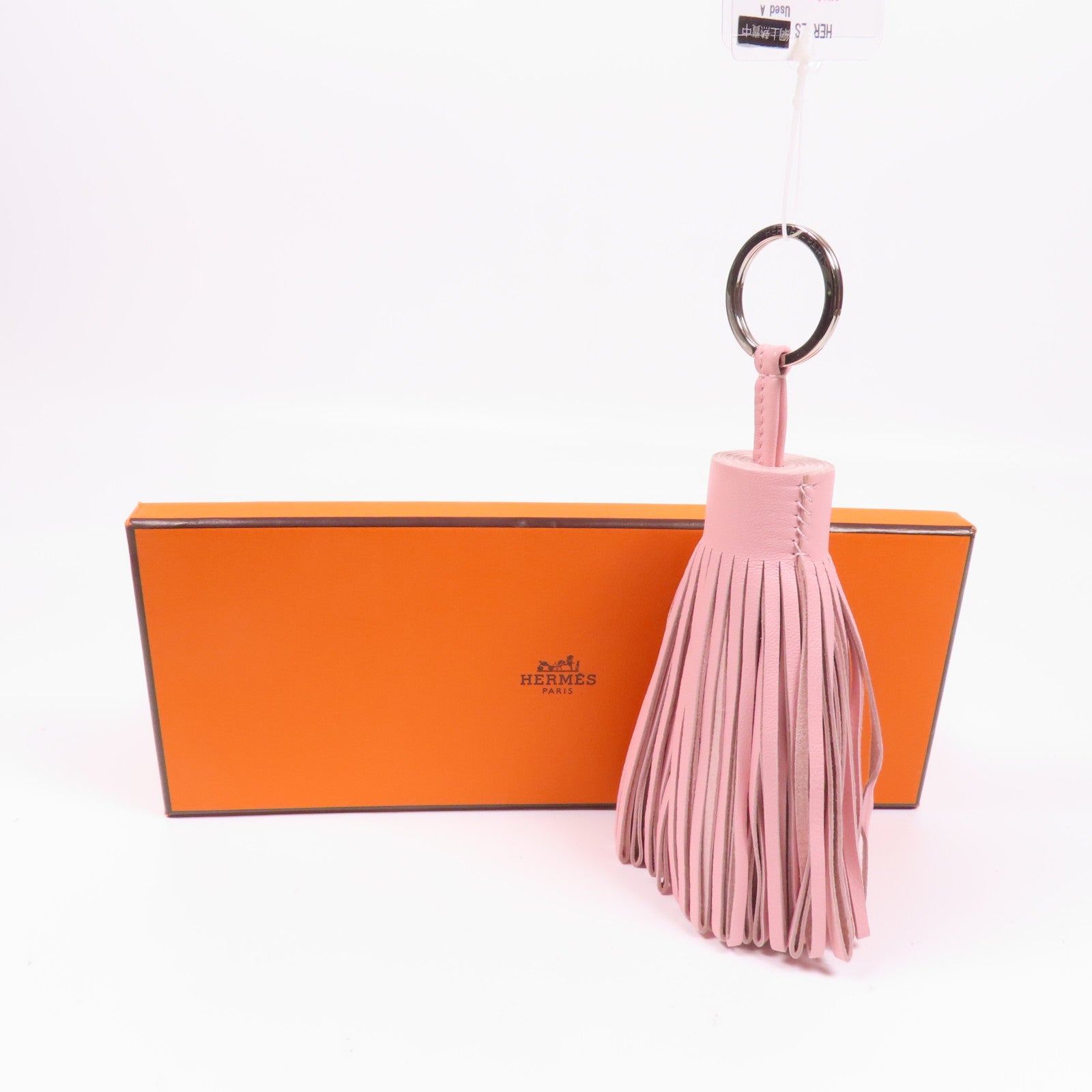 HERMES Swift皮革Carmen GM銀扣掛飾3Q Rose Sakura