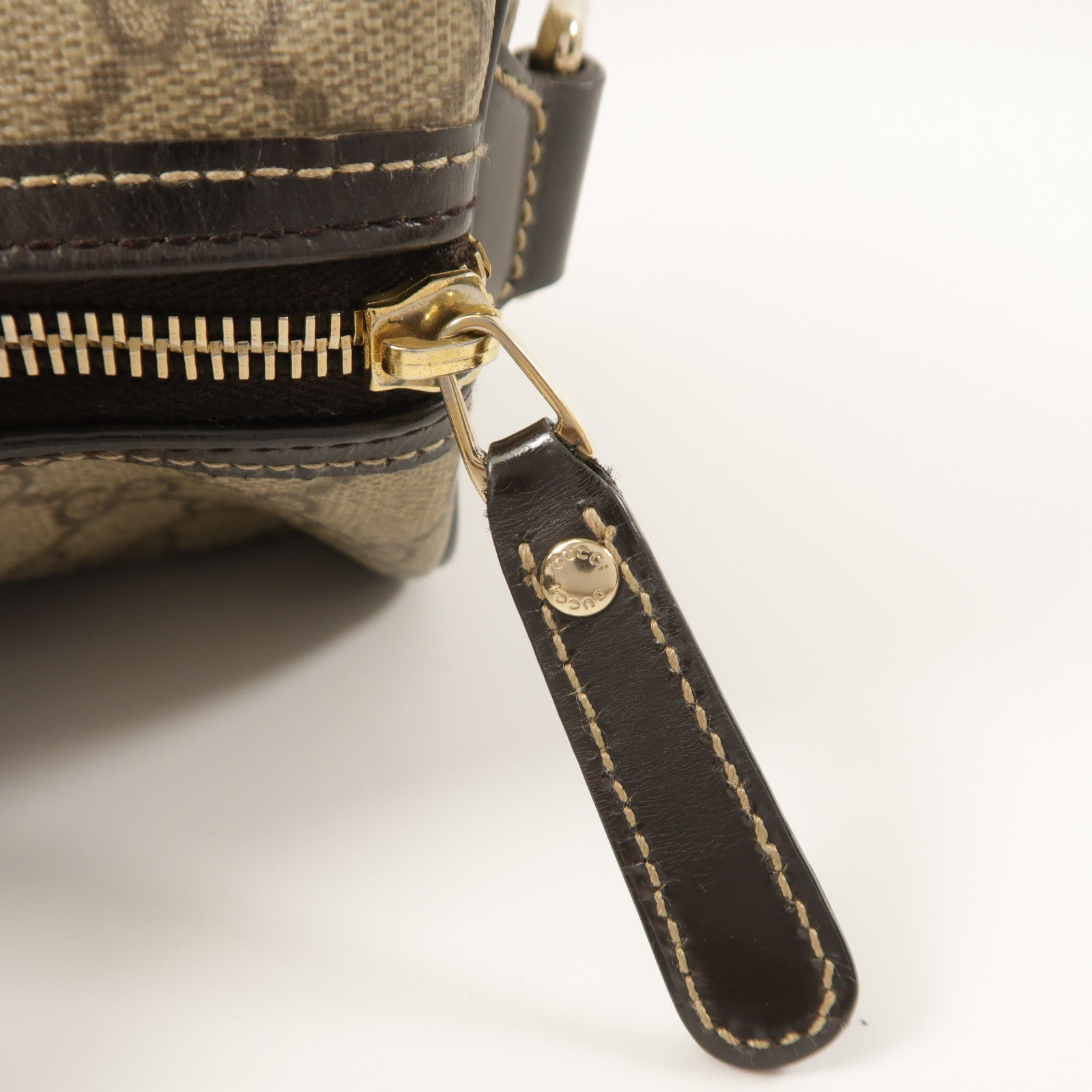 GUCCI 塗層帆布Boston Bag金扣手挽肩背兩用袋