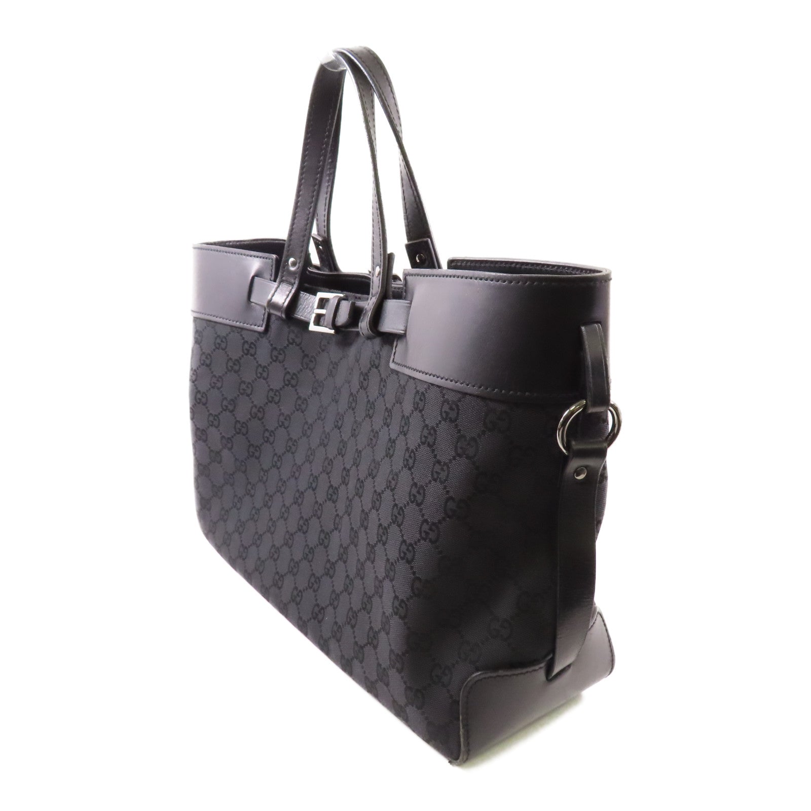 GUCCI 帆布Hand Bag銀扣手挽袋