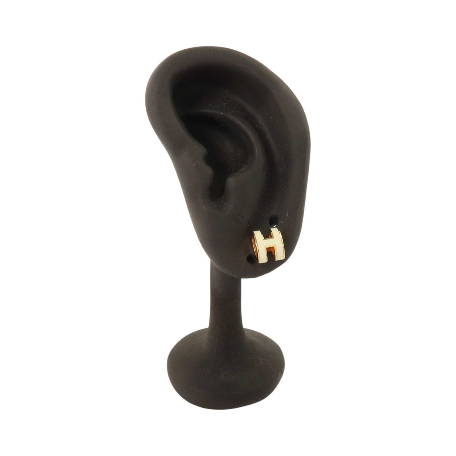 HERMES 琺瑯/金屬Mini Pop H Earrings金扣耳環
