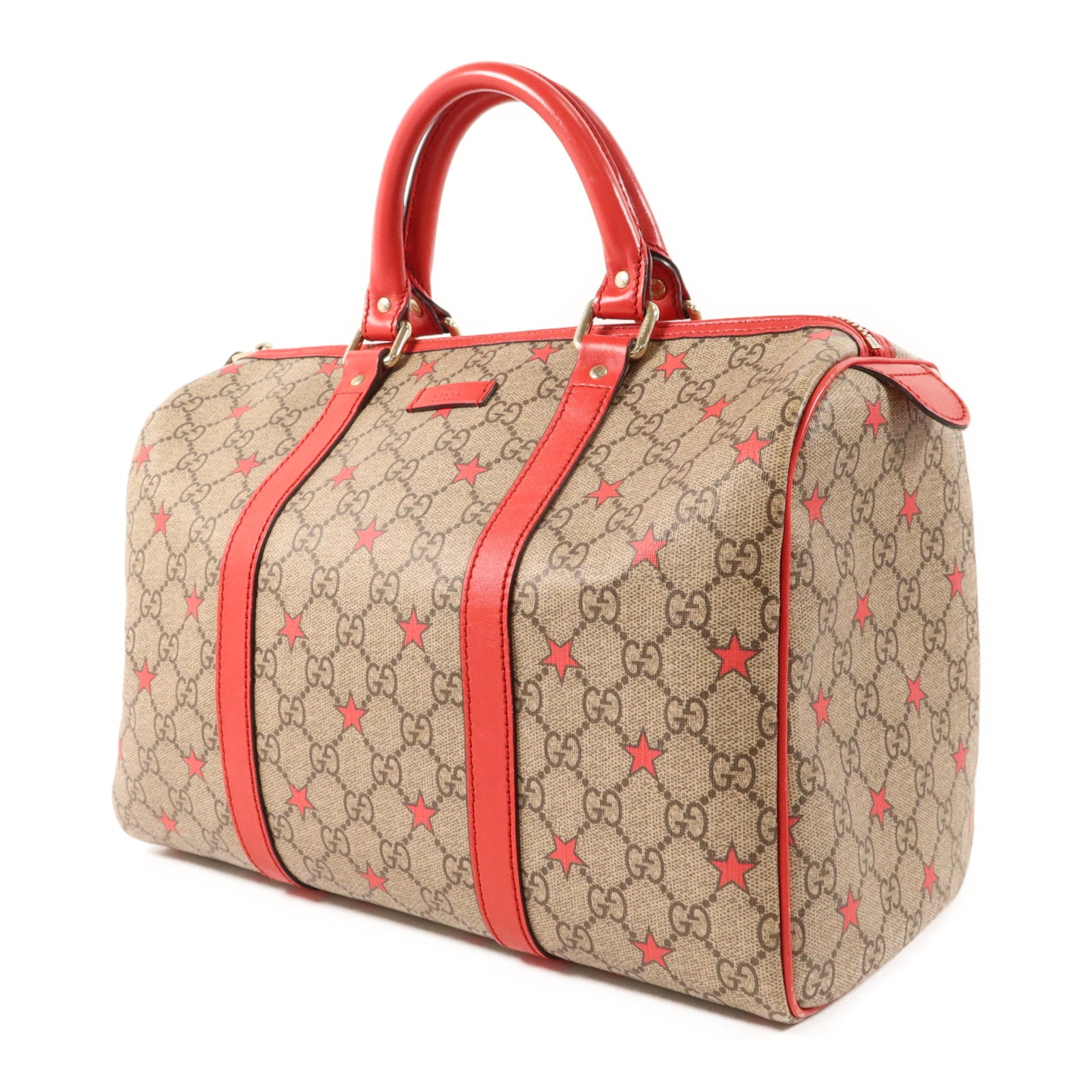 GUCCI 塗層帆布Boston Bag金扣手挽袋