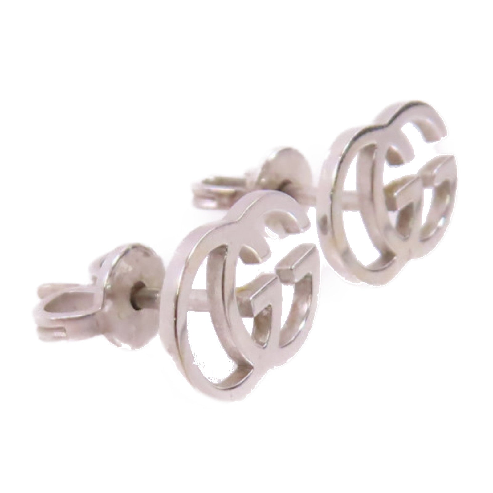 GUCCI 18K白金GG Earrings銀扣耳環