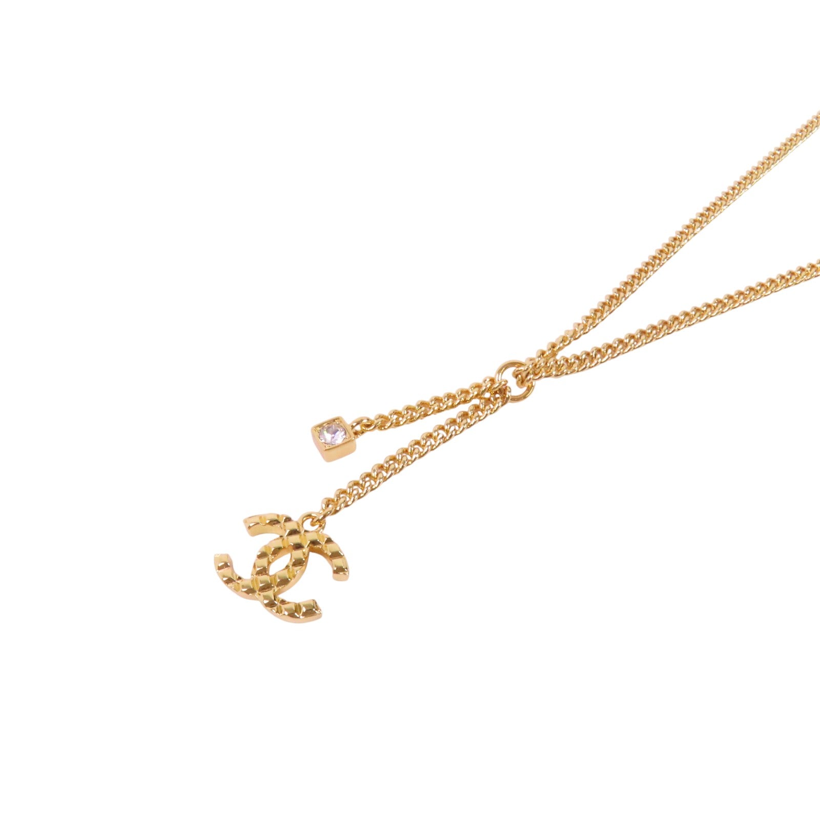 CHANEL 金屬/水鑽Necklace金扣項鏈
