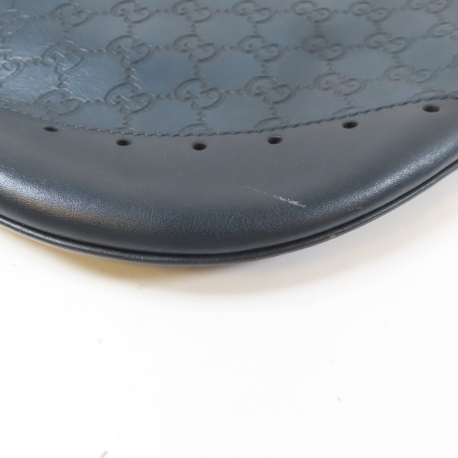 GUCCI 牛皮皮革Shoulder Bag金扣肩背袋深藍色