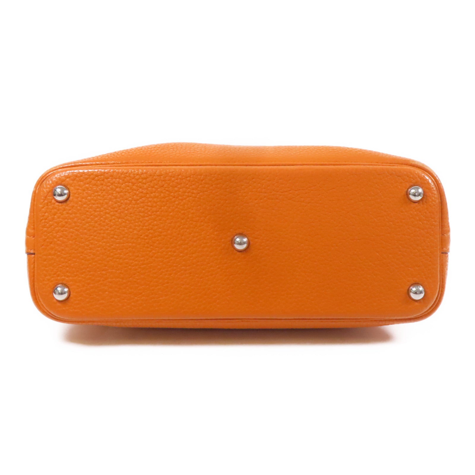 HERMES Clemence皮革Bolide 31銀扣手挽肩背兩用袋Orange