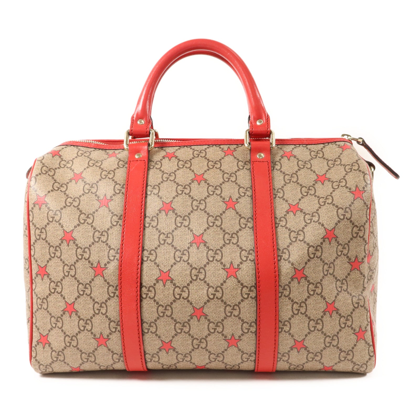 GUCCI 塗層帆布Boston Bag金扣手挽袋