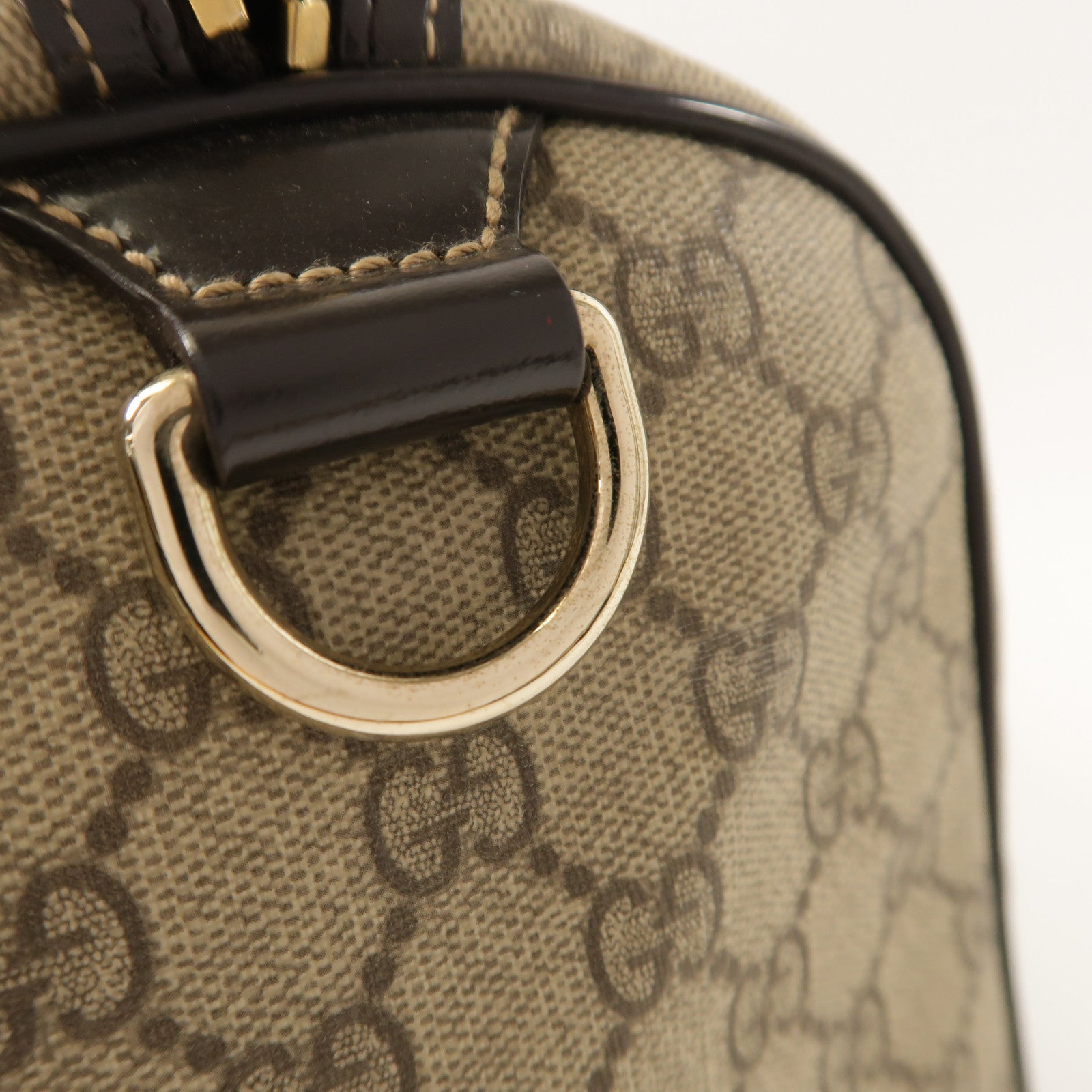 GUCCI 塗層帆布Boston Bag金扣手挽肩背兩用袋