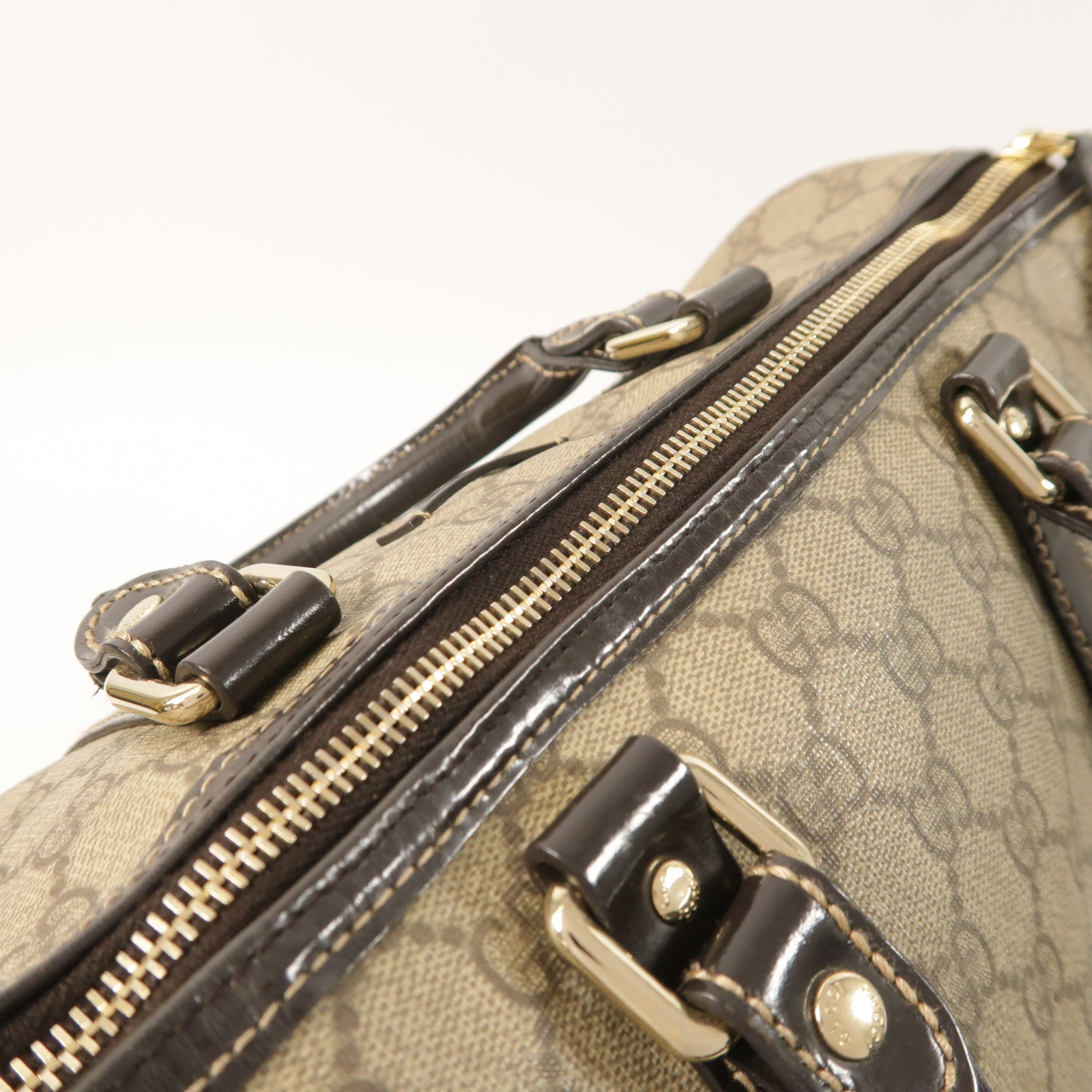 GUCCI 塗層帆布Boston Bag金扣手挽肩背兩用袋
