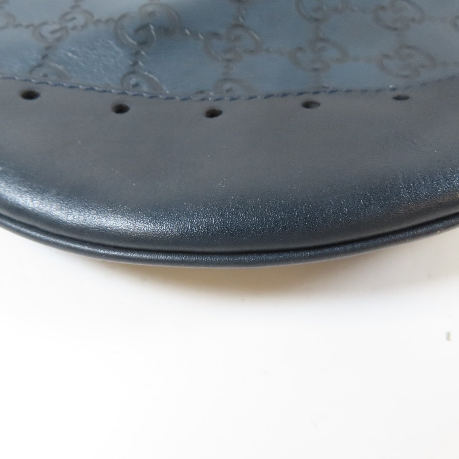 GUCCI 牛皮皮革Shoulder Bag金扣肩背袋深藍色