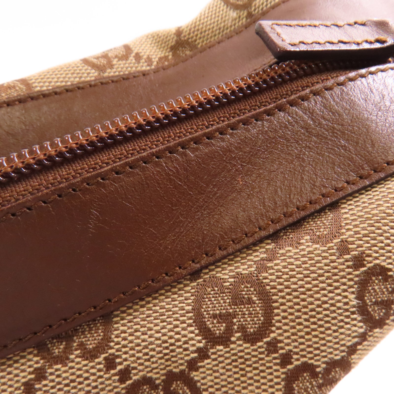 GUCCI GG GHW Shoulder Bag Canvas 35097 Brown